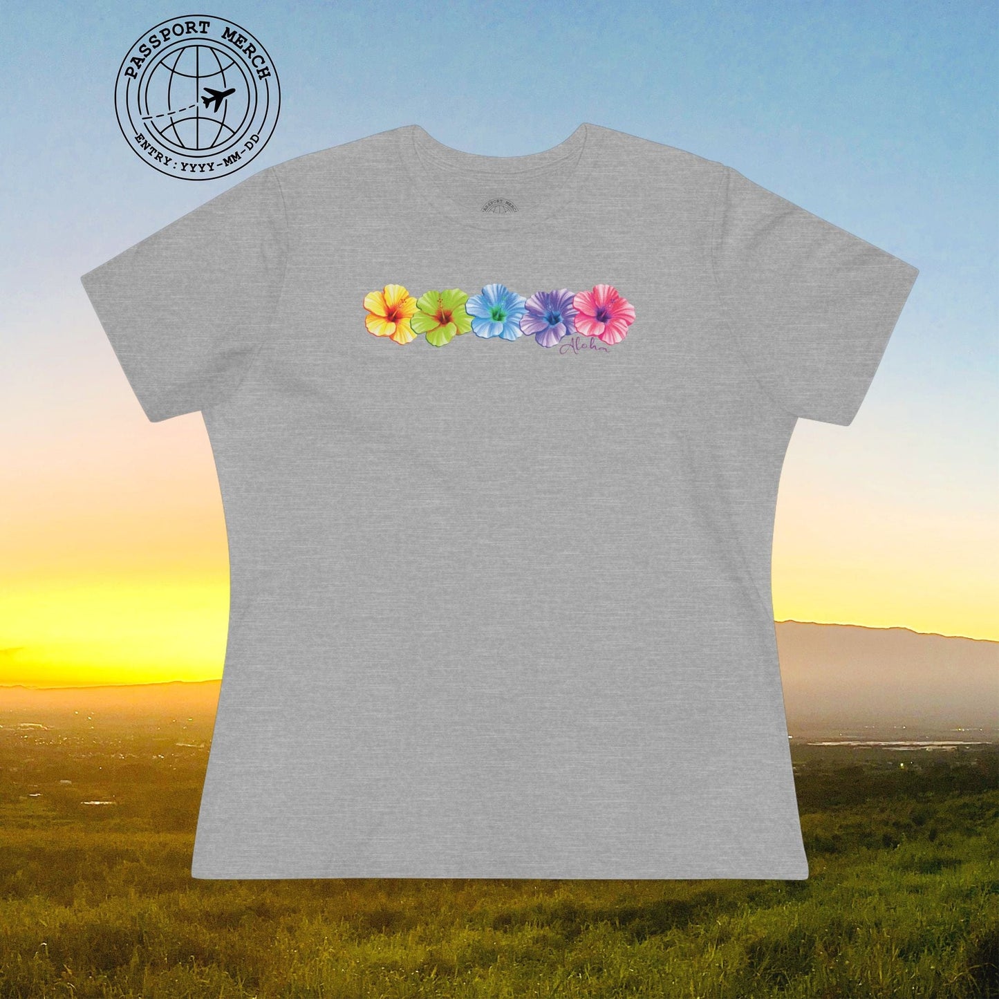 Five Vibrant Hibiscus, Hawaii, Womens Fit T-Shirt