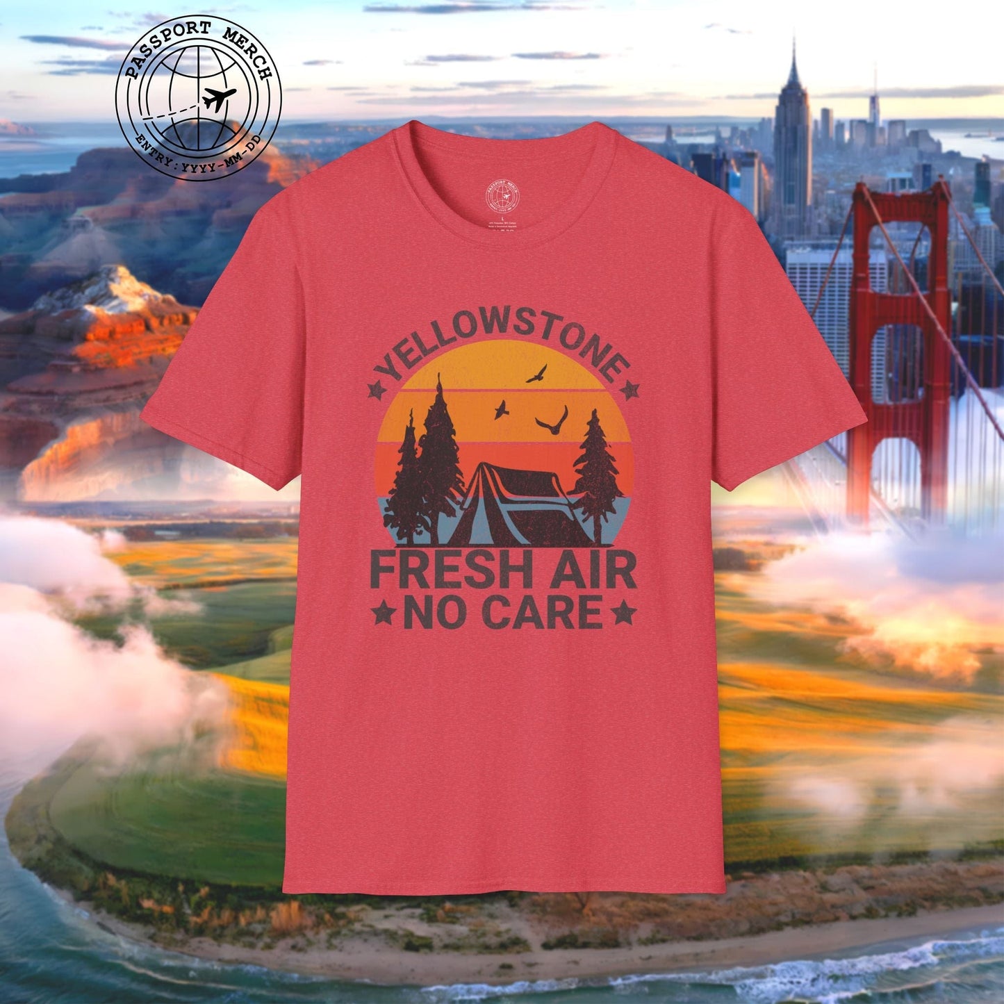 Yellowstone Fresh Air No Care Wyoming T-Shirt