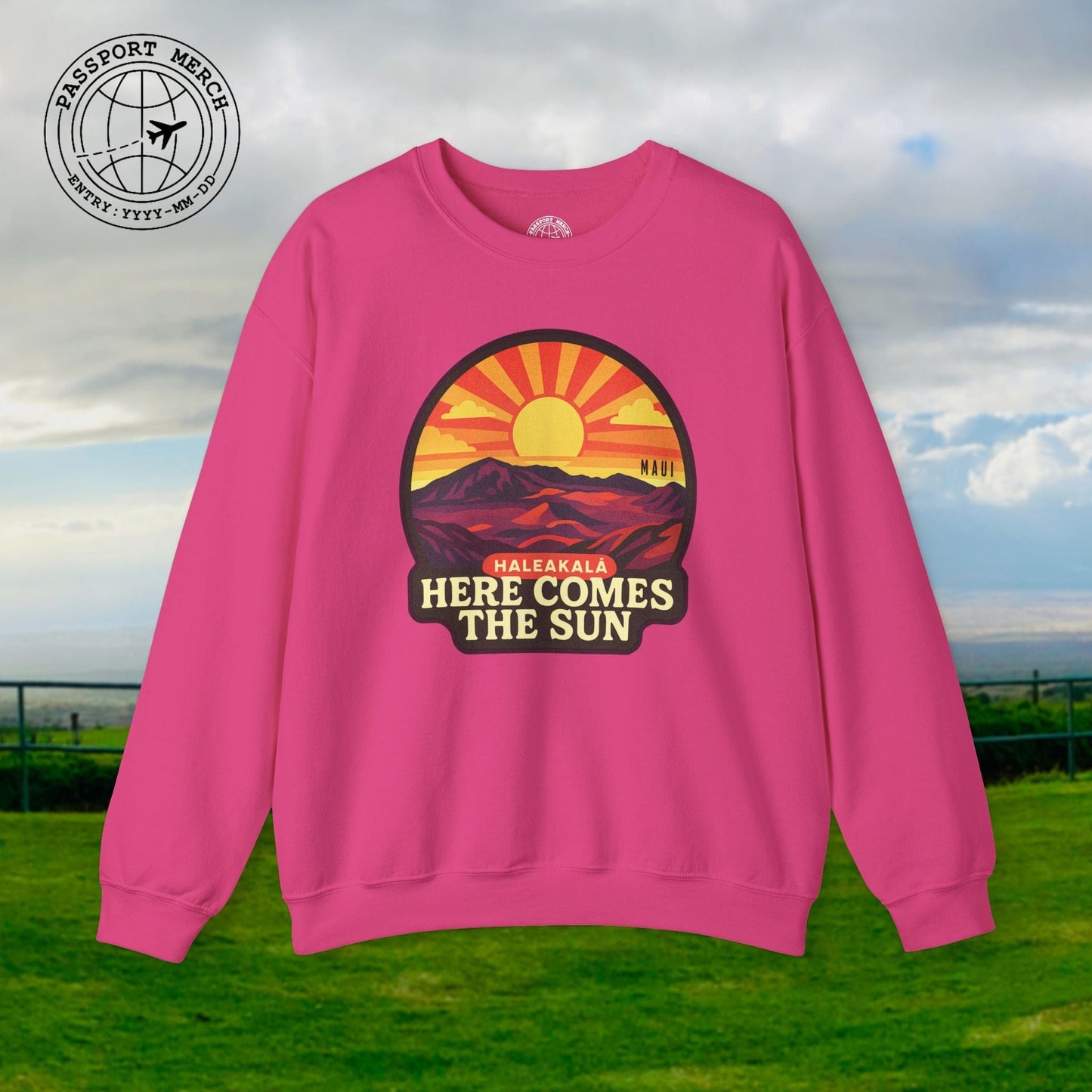 Here Comes the Sun, Haleakala, Maui, Hawaii Crewneck