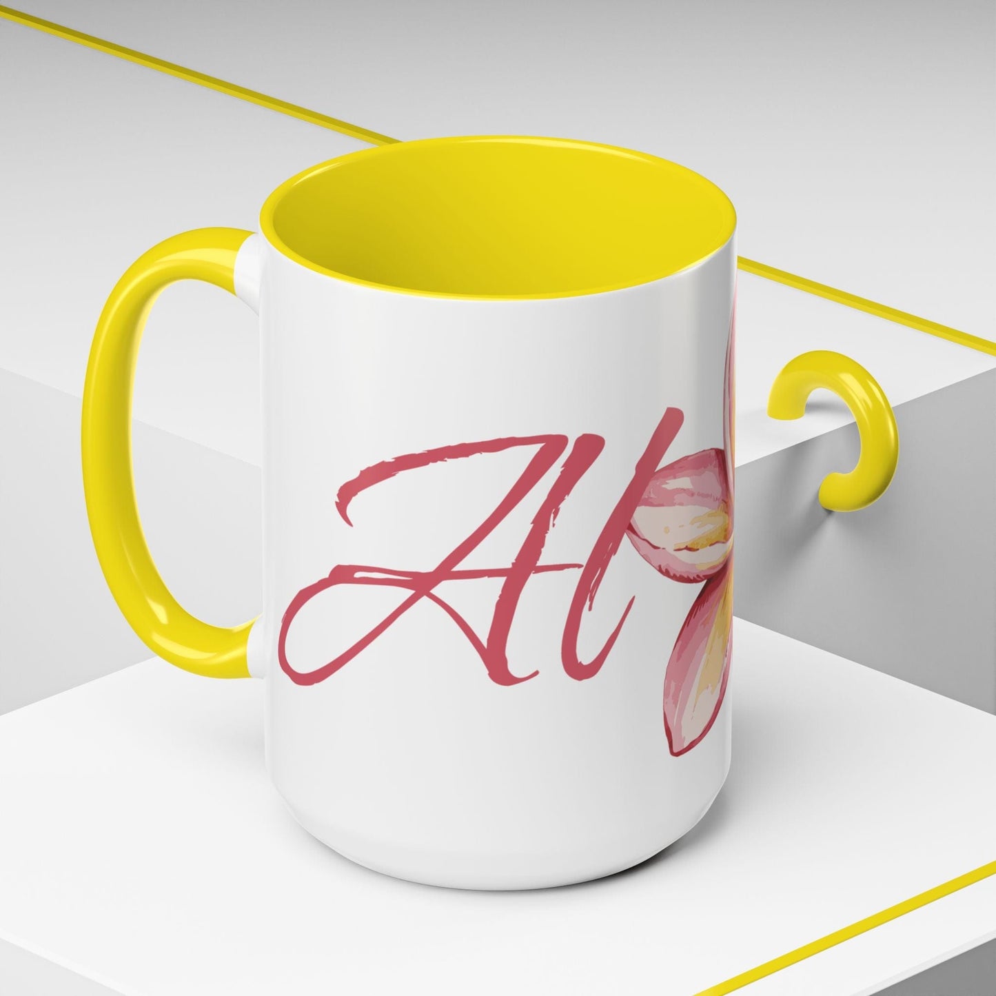 Aloha Watercolor Plumeria, Hawaii 15oz Mug