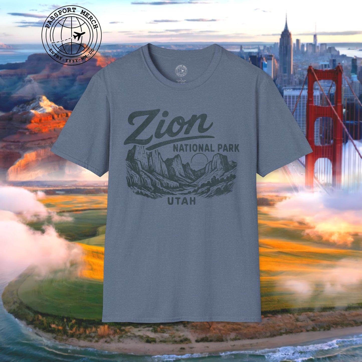 Zion National Park Vintage Monochrome, Utah T-Shirt