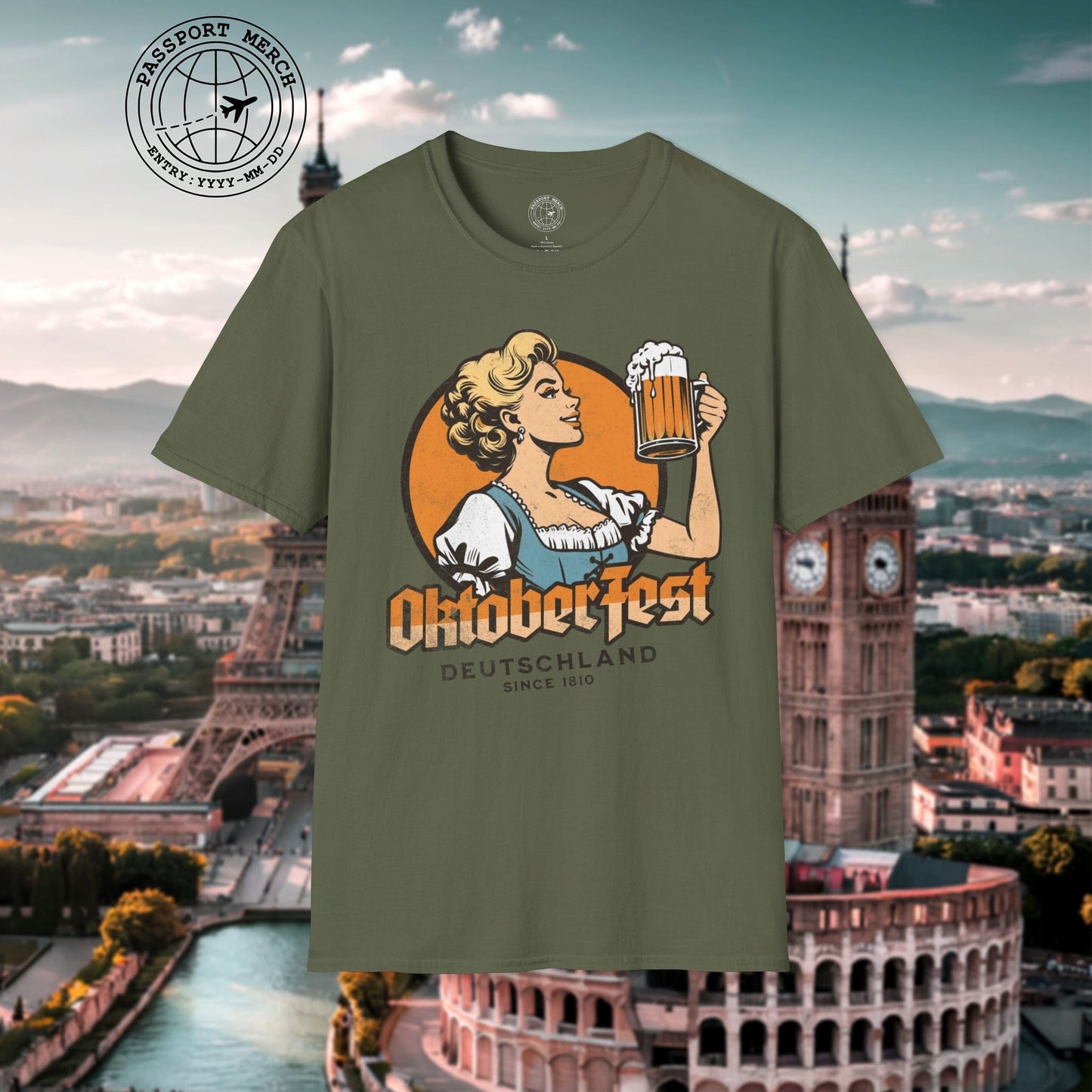 Vintage Oktoberfest Beer Maiden, Germany T-Shirt