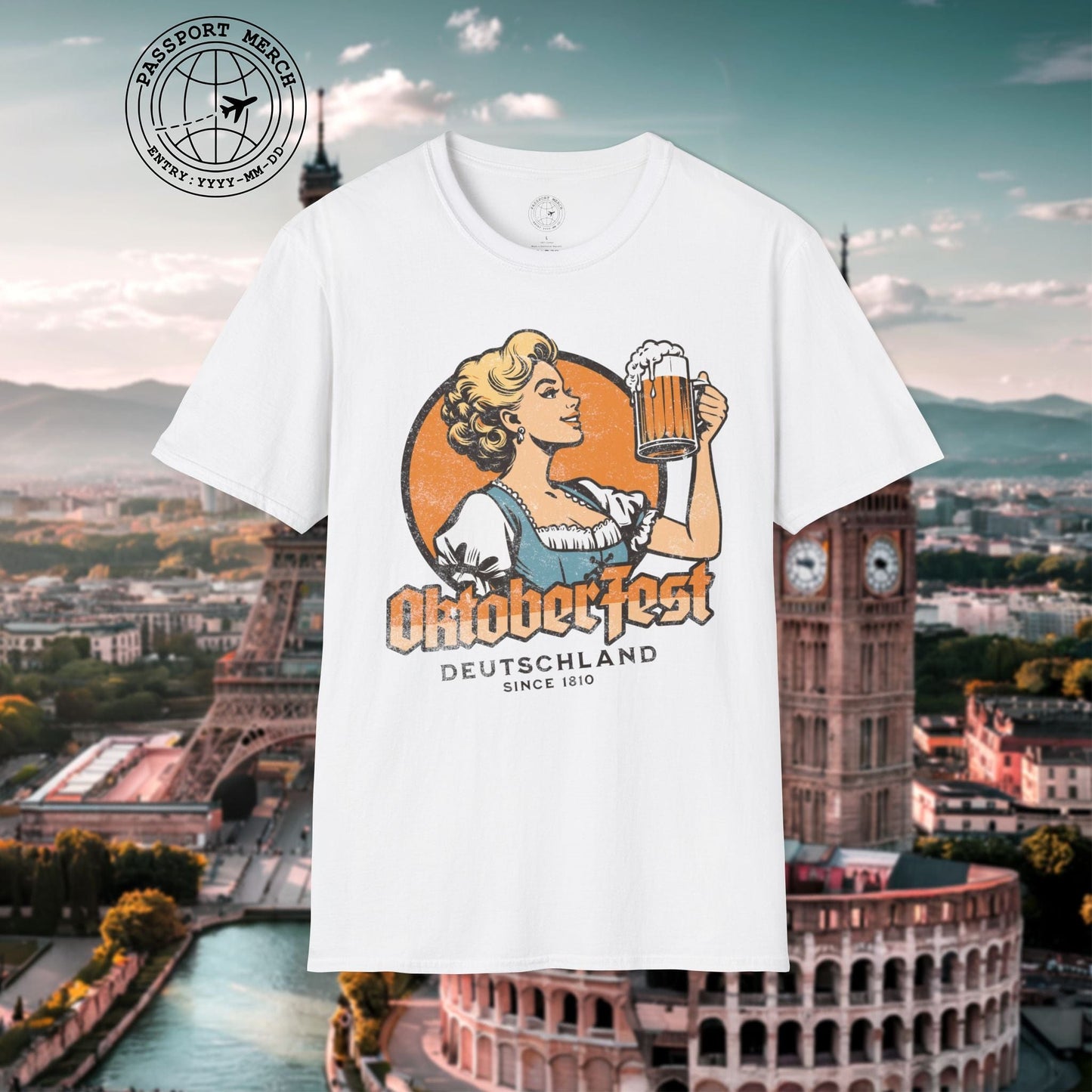 Vintage Oktoberfest Beer Maiden, Germany T-Shirt