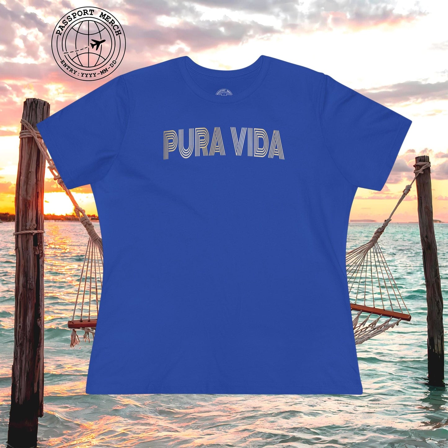 Retro Bling Pura Vida, Costa Rica, Womens Fit T-Shirt