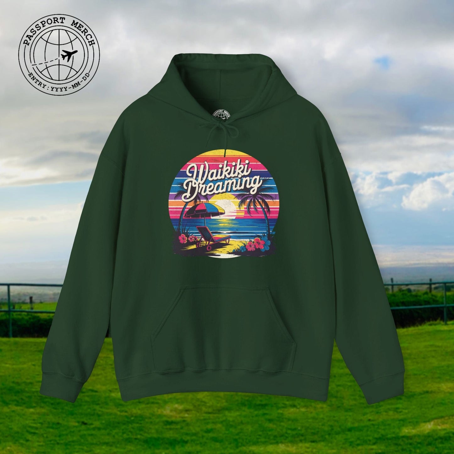 Retro Waikiki Dreaming, Hawaii Hoodie