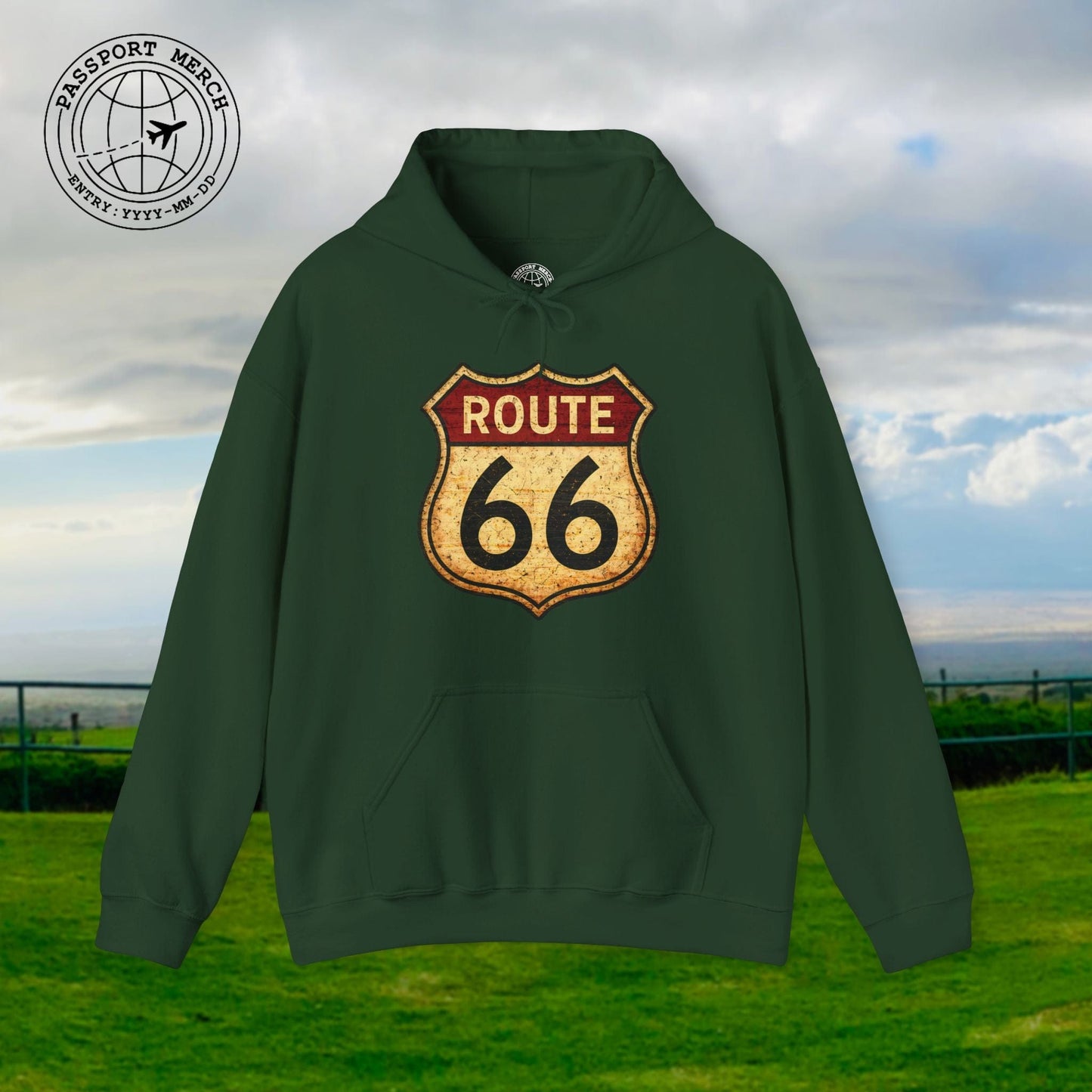 Signs of Wanderlust, Vintage Route 66, USA Hoodie