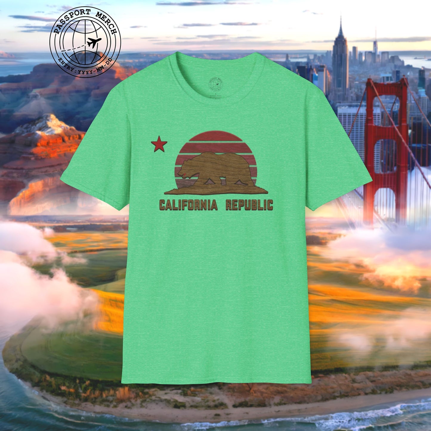 Woodworked Flag of California T-Shirt