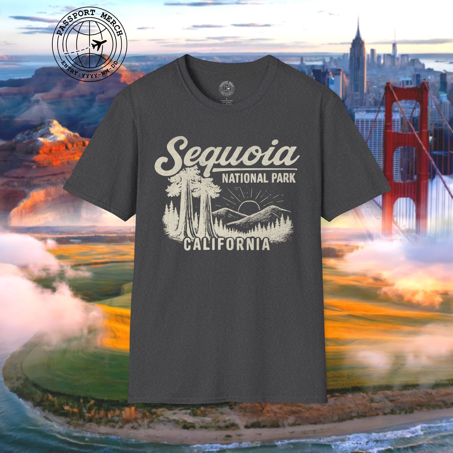 Sequoia National Park Vintage Monochrome, California T-Shirt
