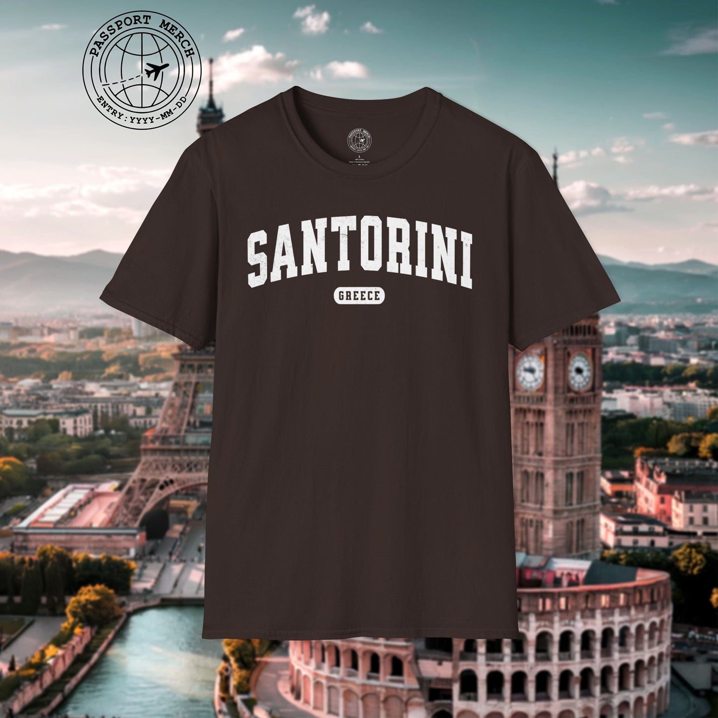 Classic Athletic (Bucket List Edition), Santorini, Greece T-Shirt