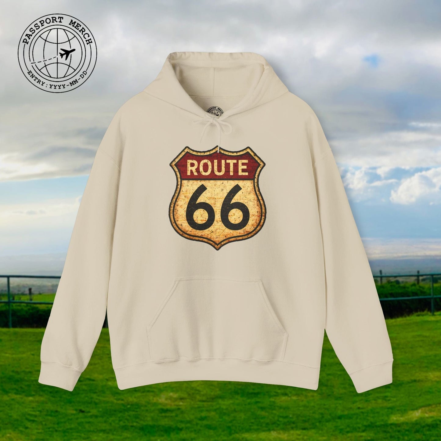 Signs of Wanderlust, Vintage Route 66, USA Hoodie