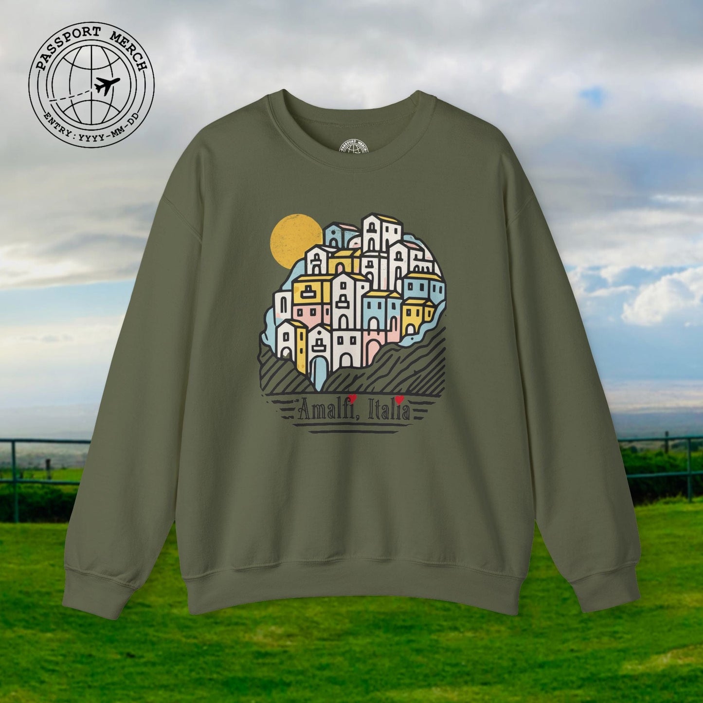 Hearts for Amalfi, Italy Crewneck