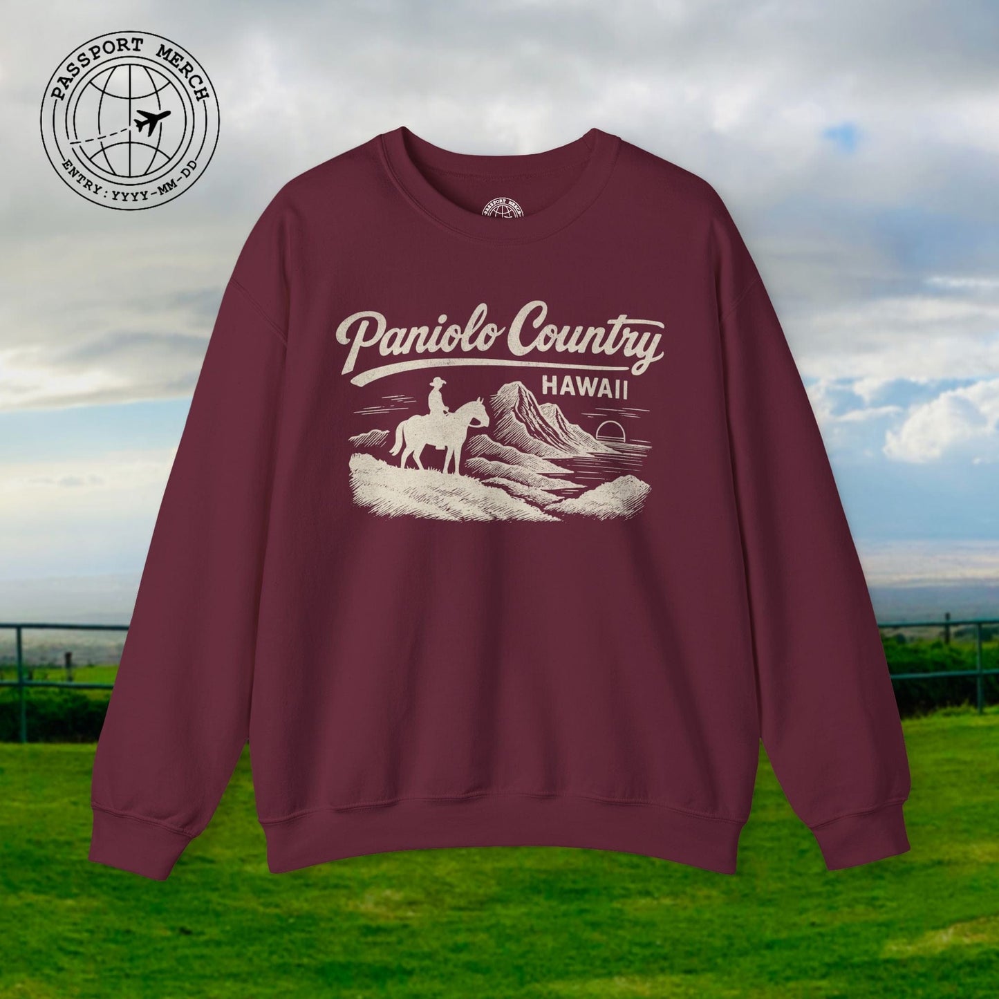 Paniolo Country Vintage Monochrome, Hawaii Crewneck