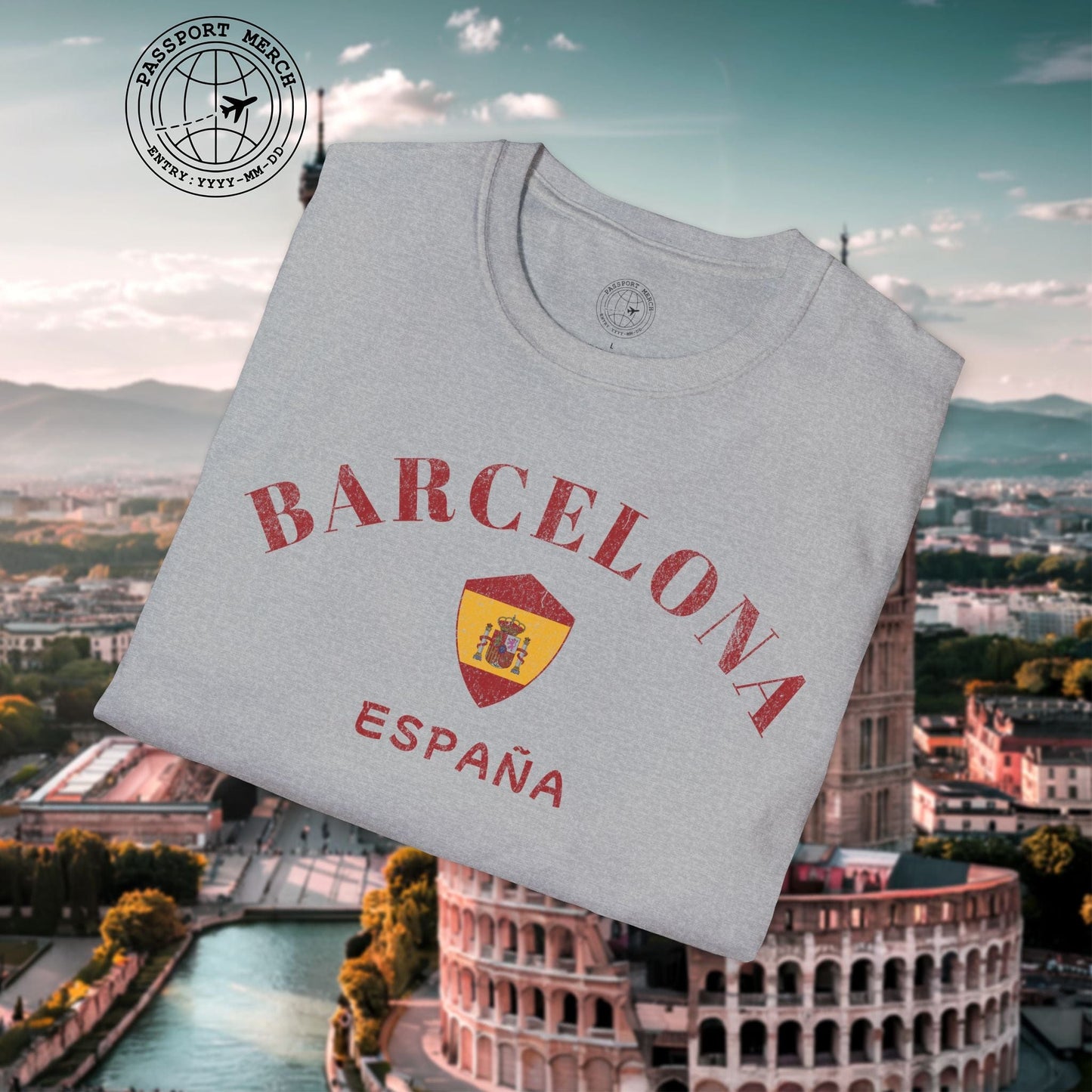 Barcelona with Coat of Arms Spain T-Shirt