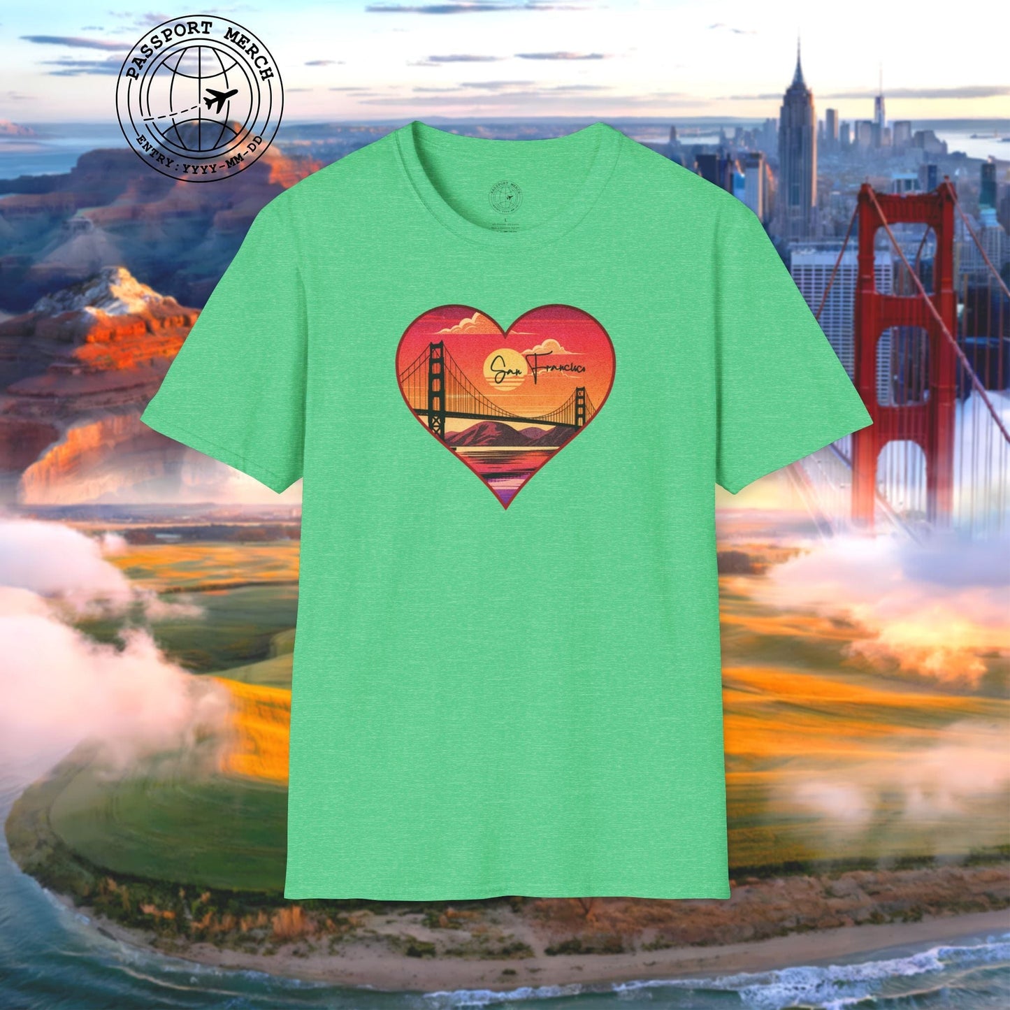 Retro San Francisco Heart, California T-Shirt