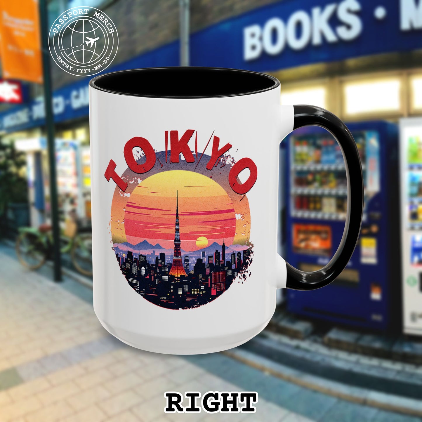 Retro Tokyo Tower Sunset, Japan 15oz Mug