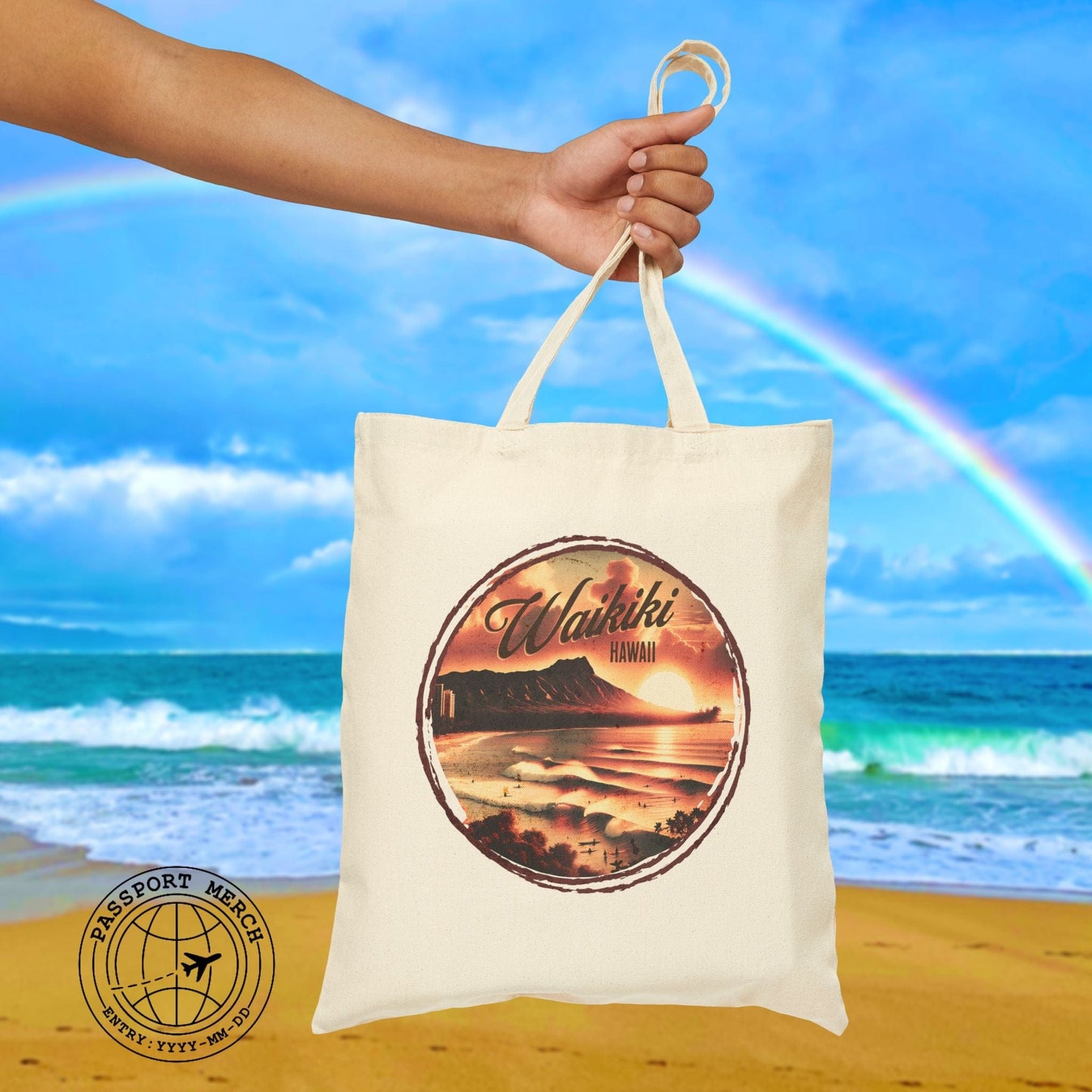 Vintage Nostalgia, Waikiki, Hawaii Tote Bag