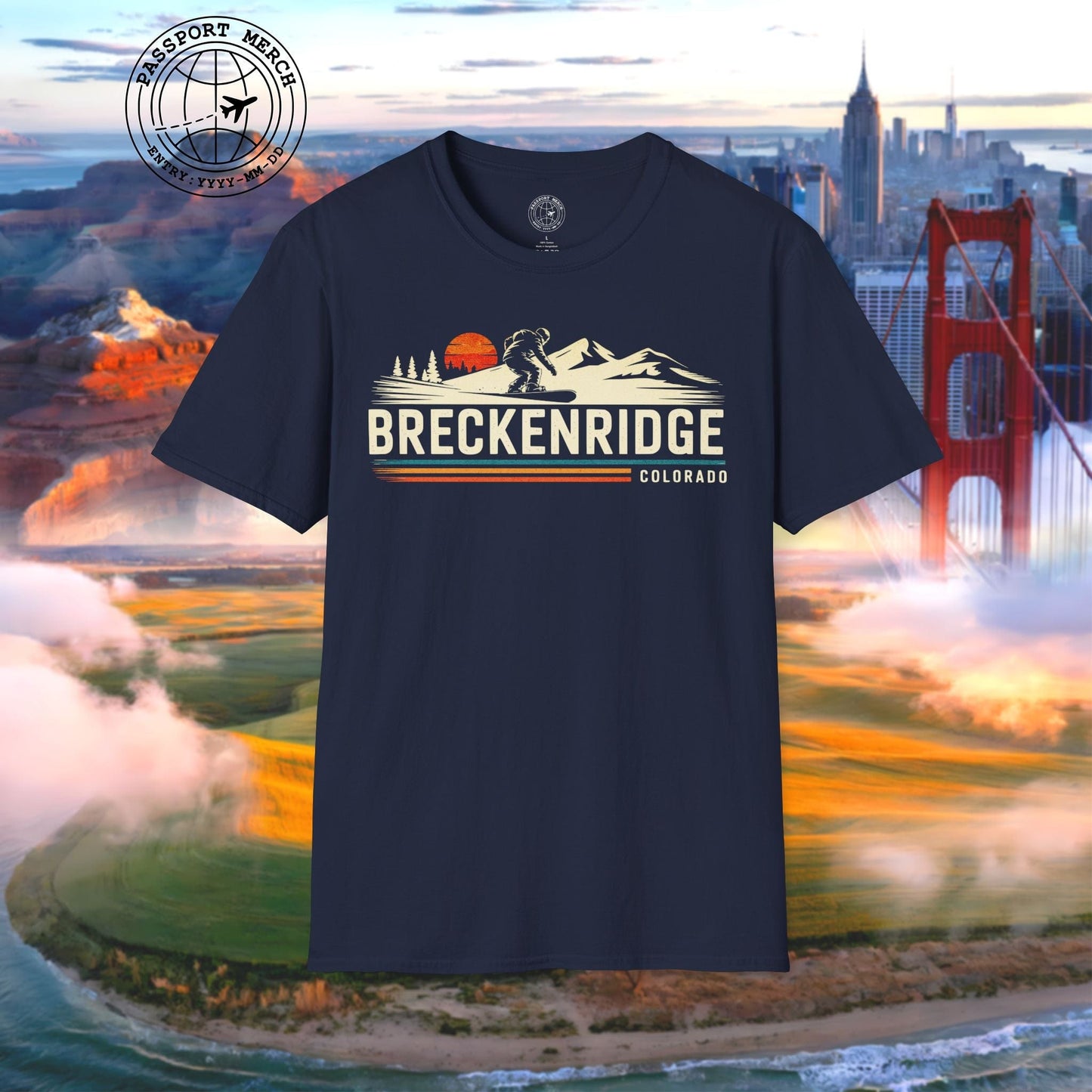 Breckenridge Colorado - Vibrant Ski Retro T-Shirt