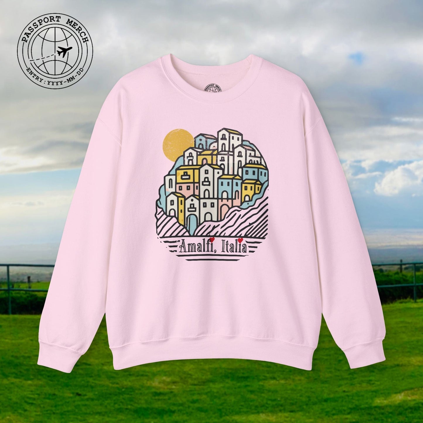 Hearts for Amalfi, Italy Crewneck