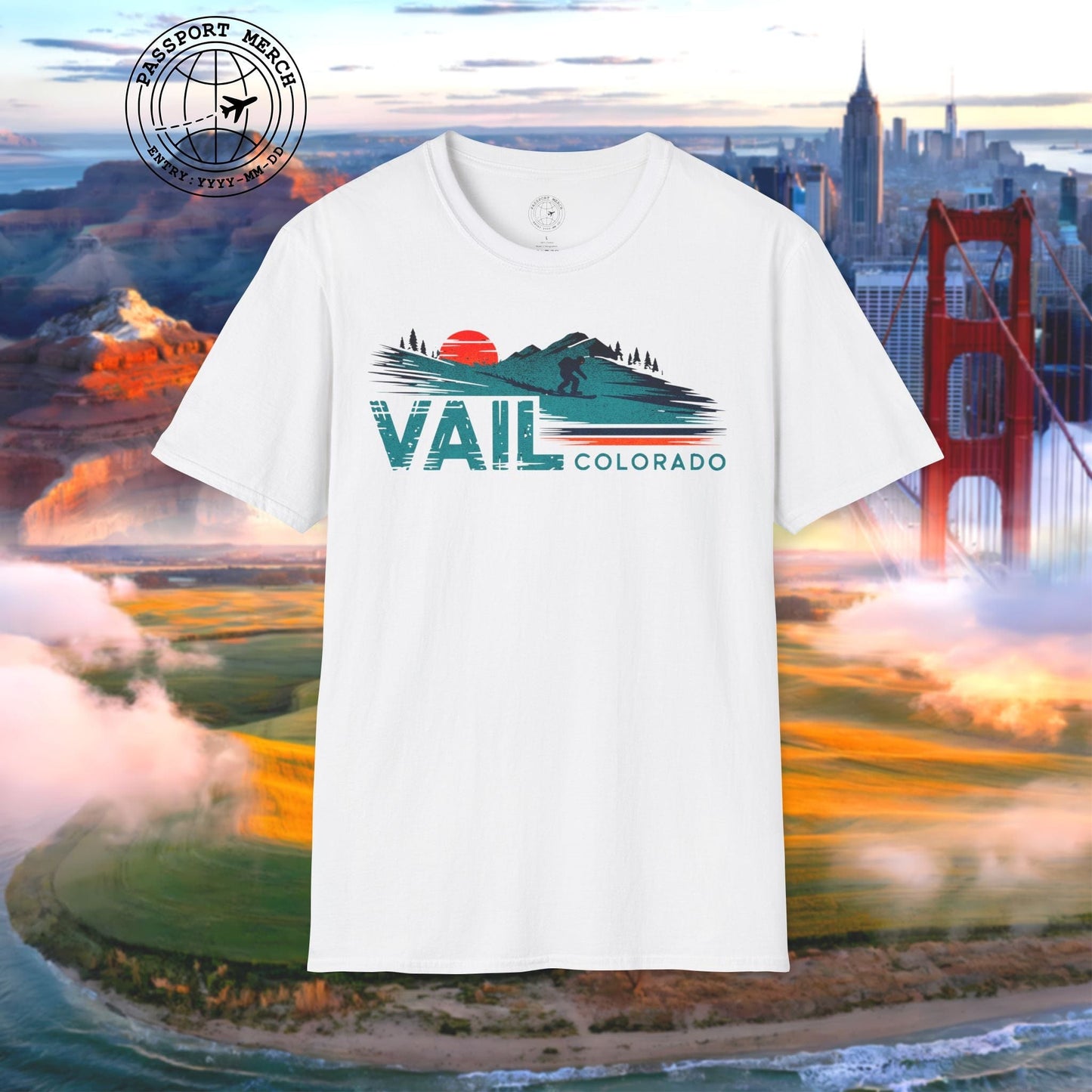 Vail Colorado - Vibrant Ski Retro T-Shirt