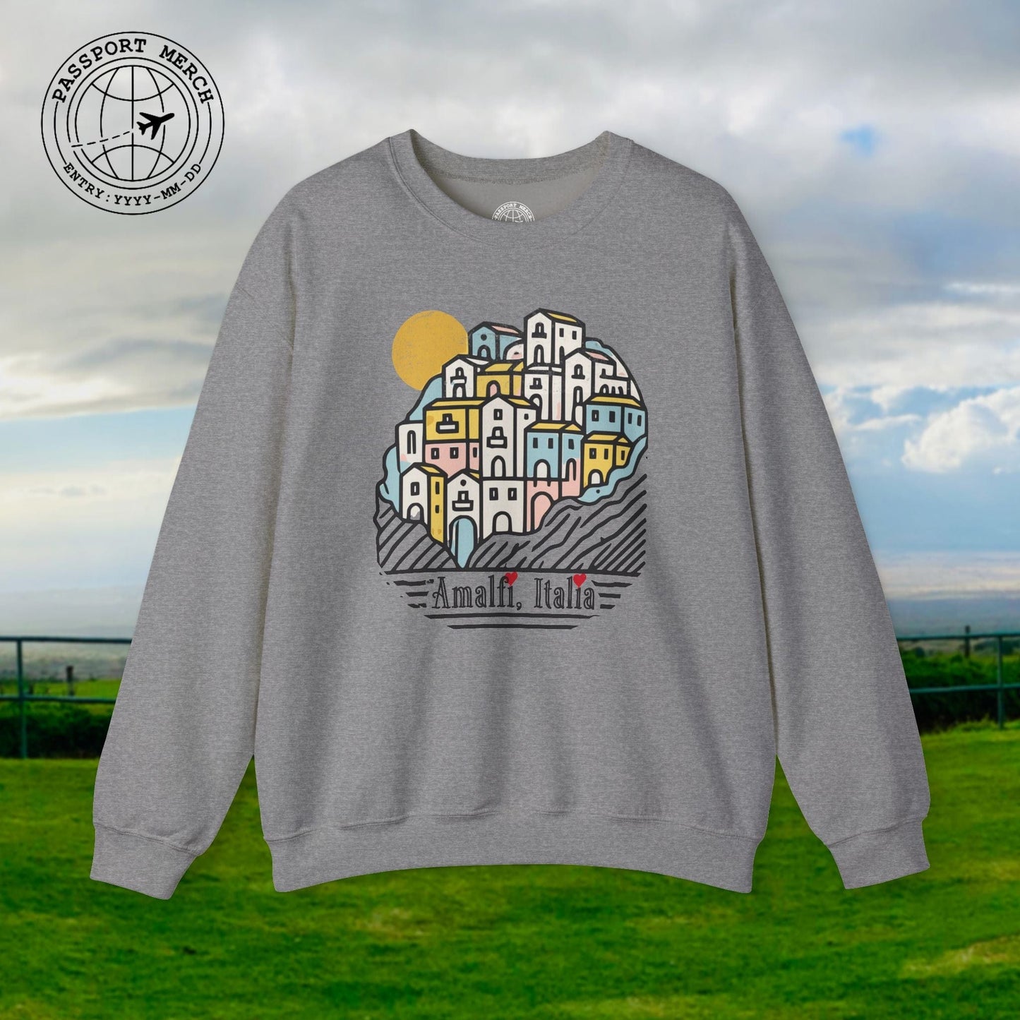 Hearts for Amalfi, Italy Crewneck