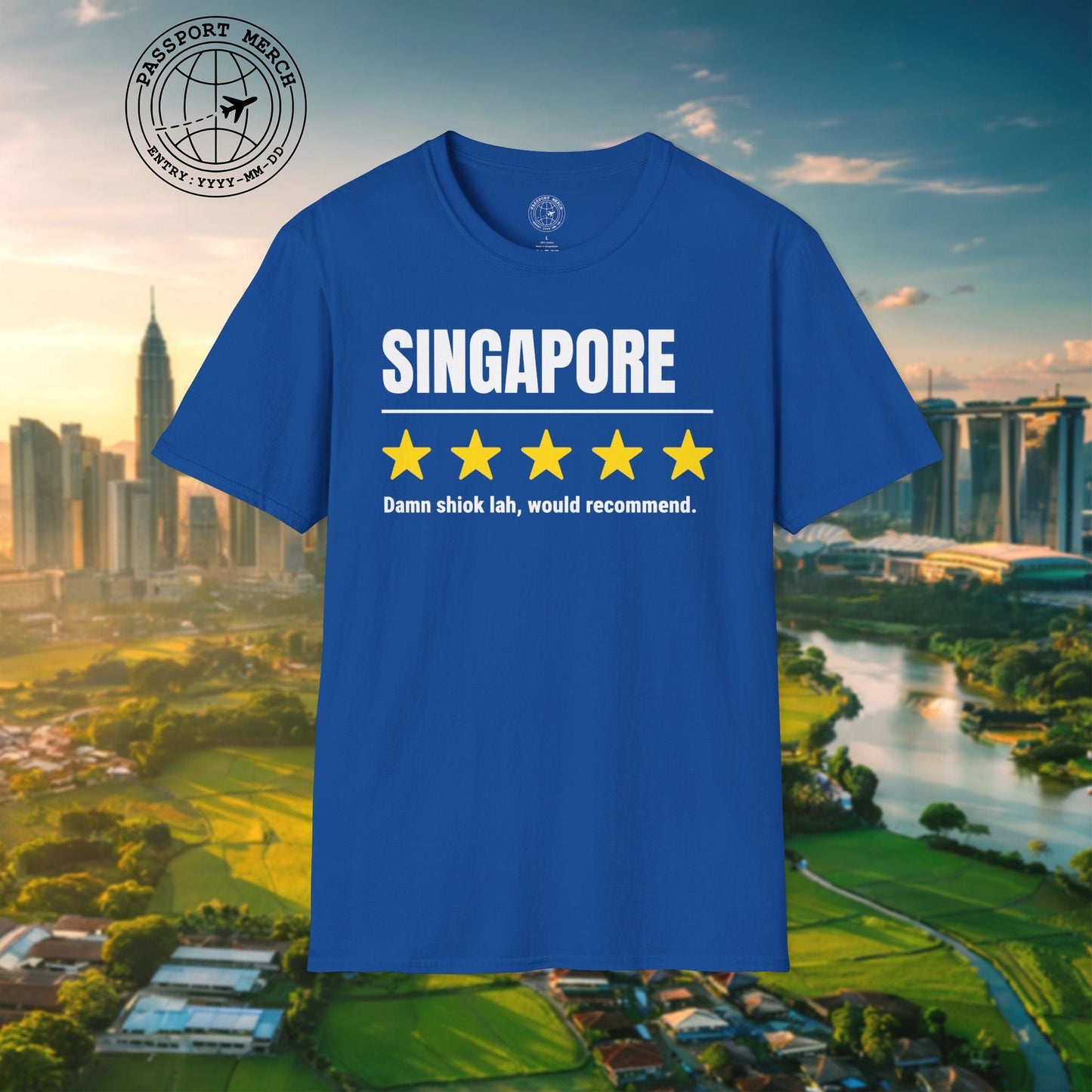 Damn Shiok Lah Five-Star Review, Singapore T-Shirt