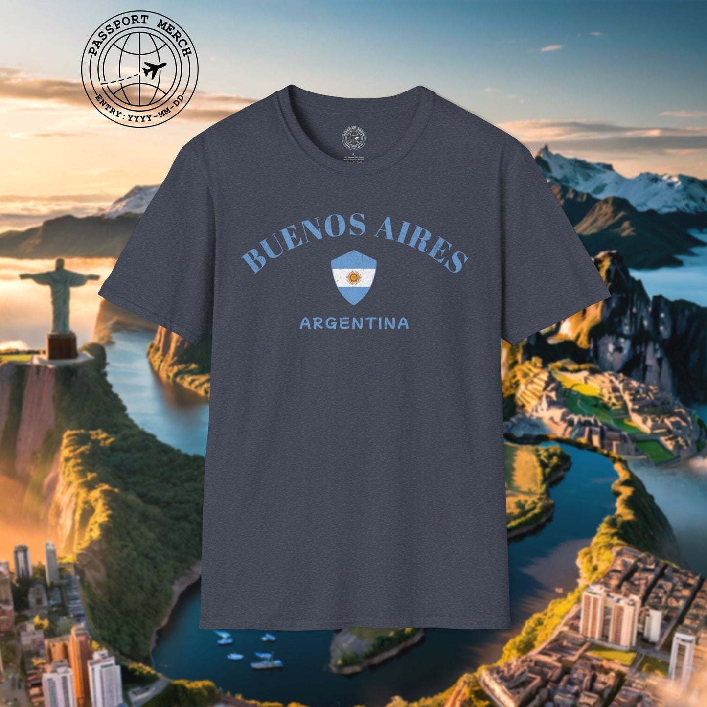 Buenos Aires with Flag Shield Argentina T-Shirt