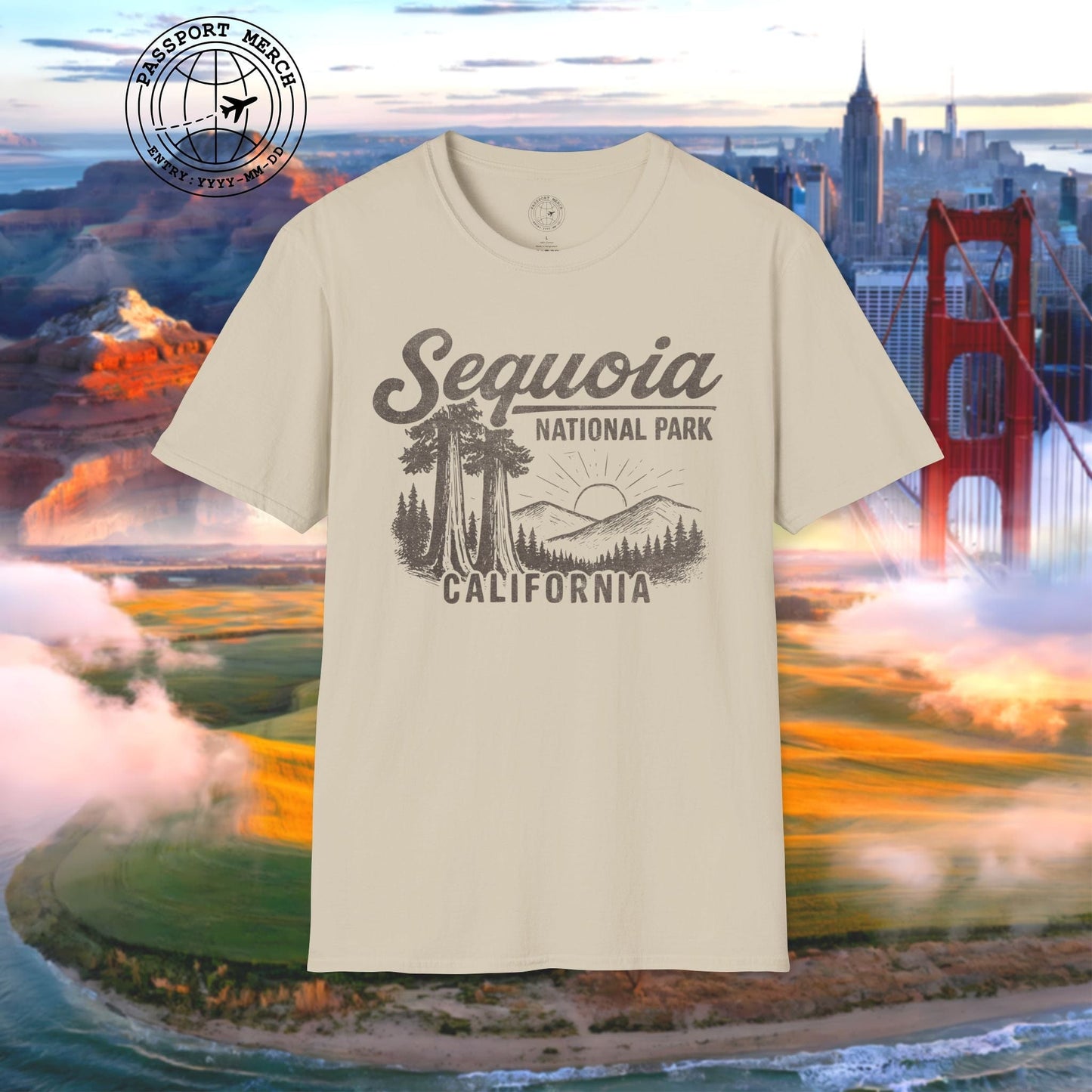 Sequoia National Park Vintage Monochrome, California T-Shirt