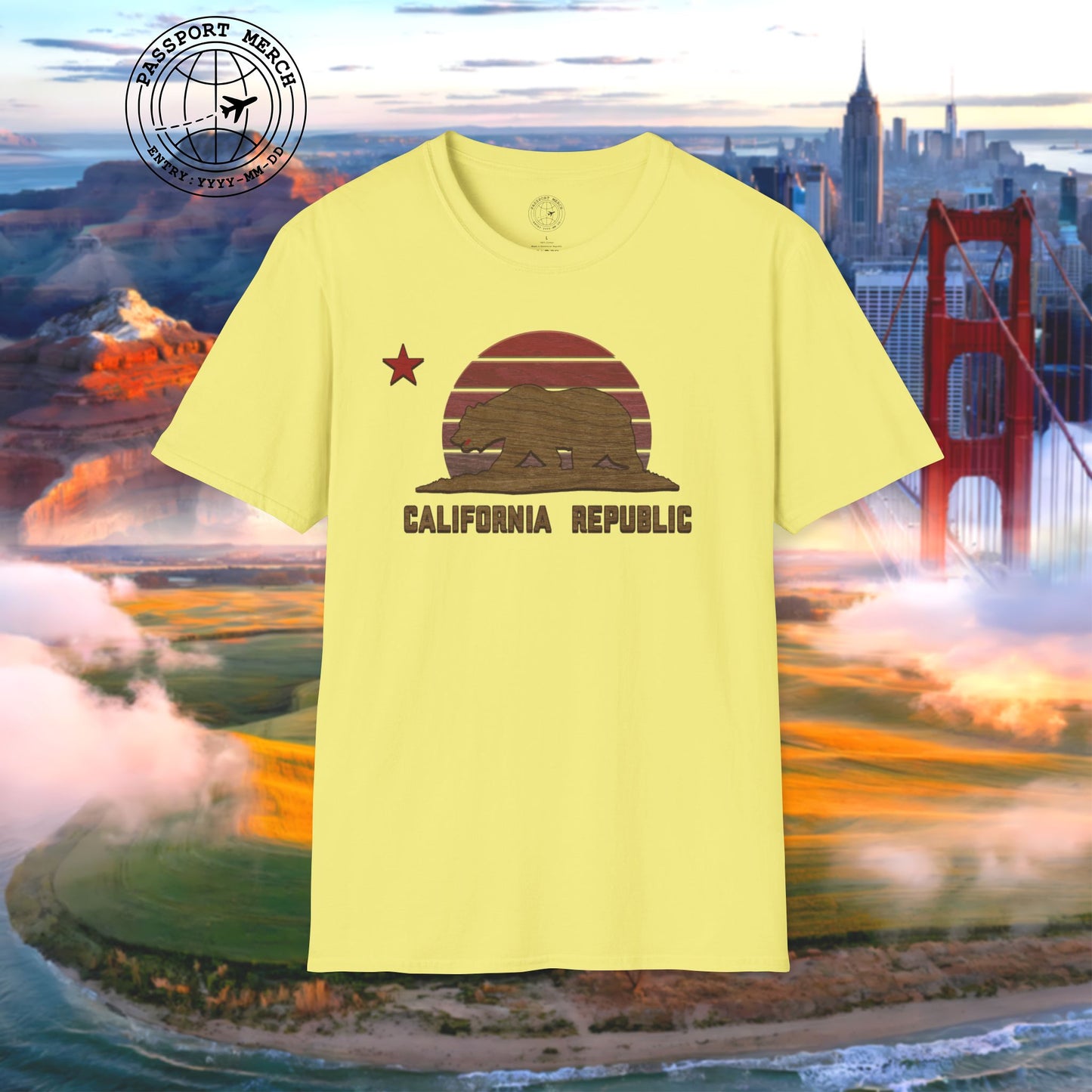 Woodworked Flag of California T-Shirt