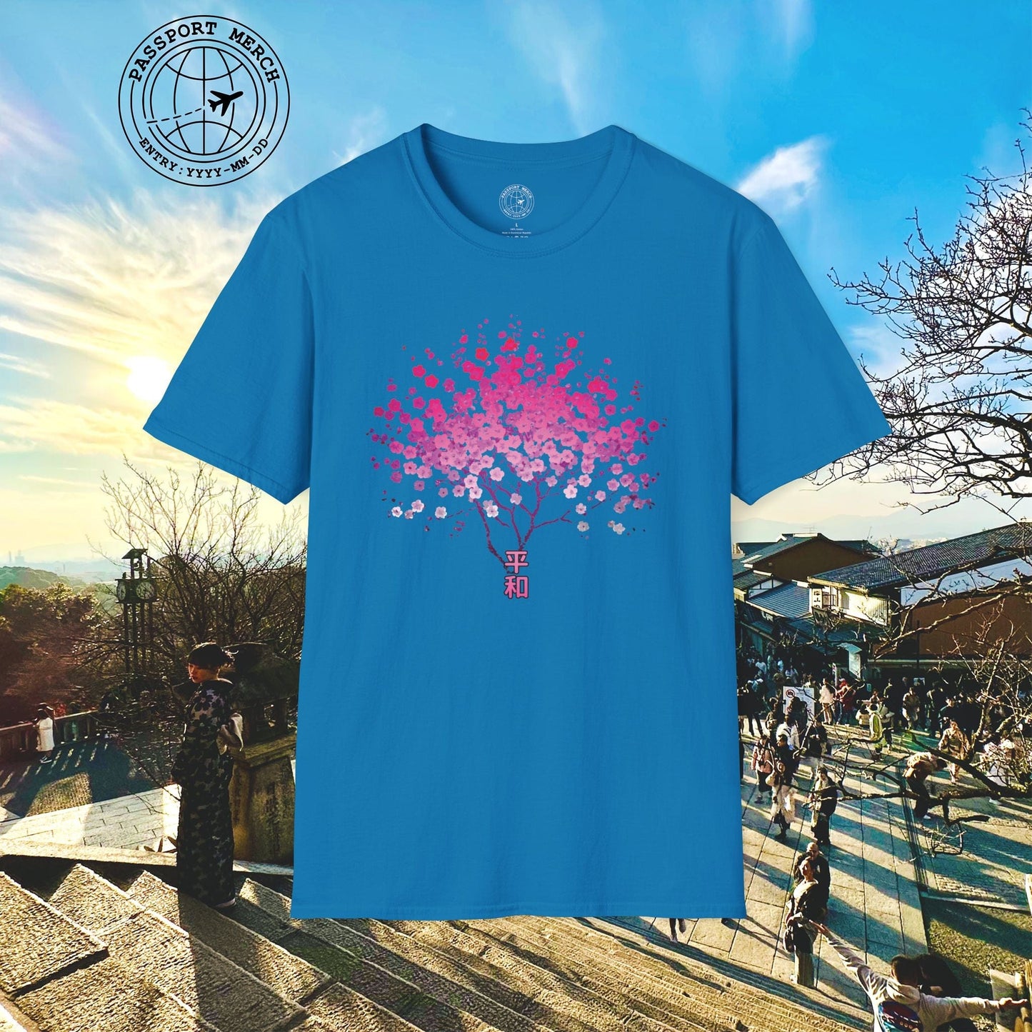 Cherry Blossoms Growing from Peace Japan T-Shirt