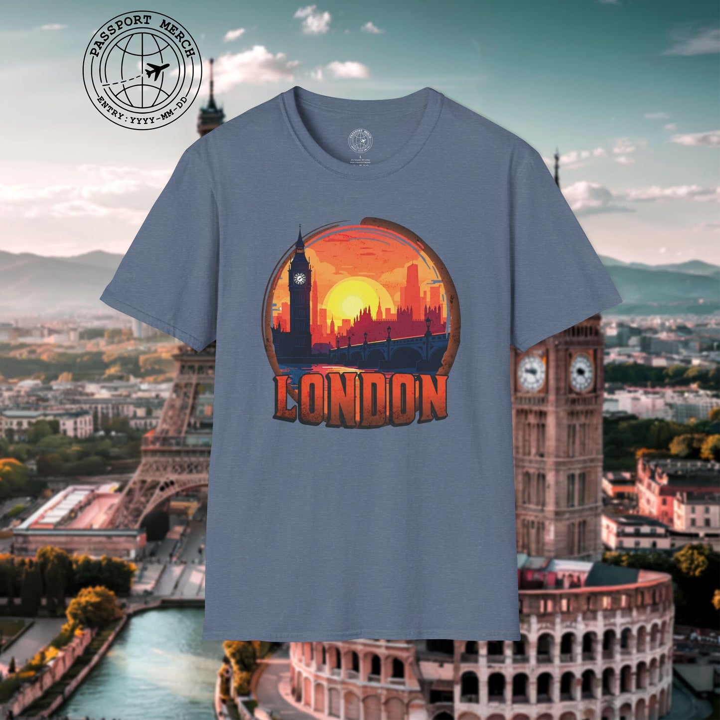 Vintage Big Ben Sunset, London, England T-Shirt