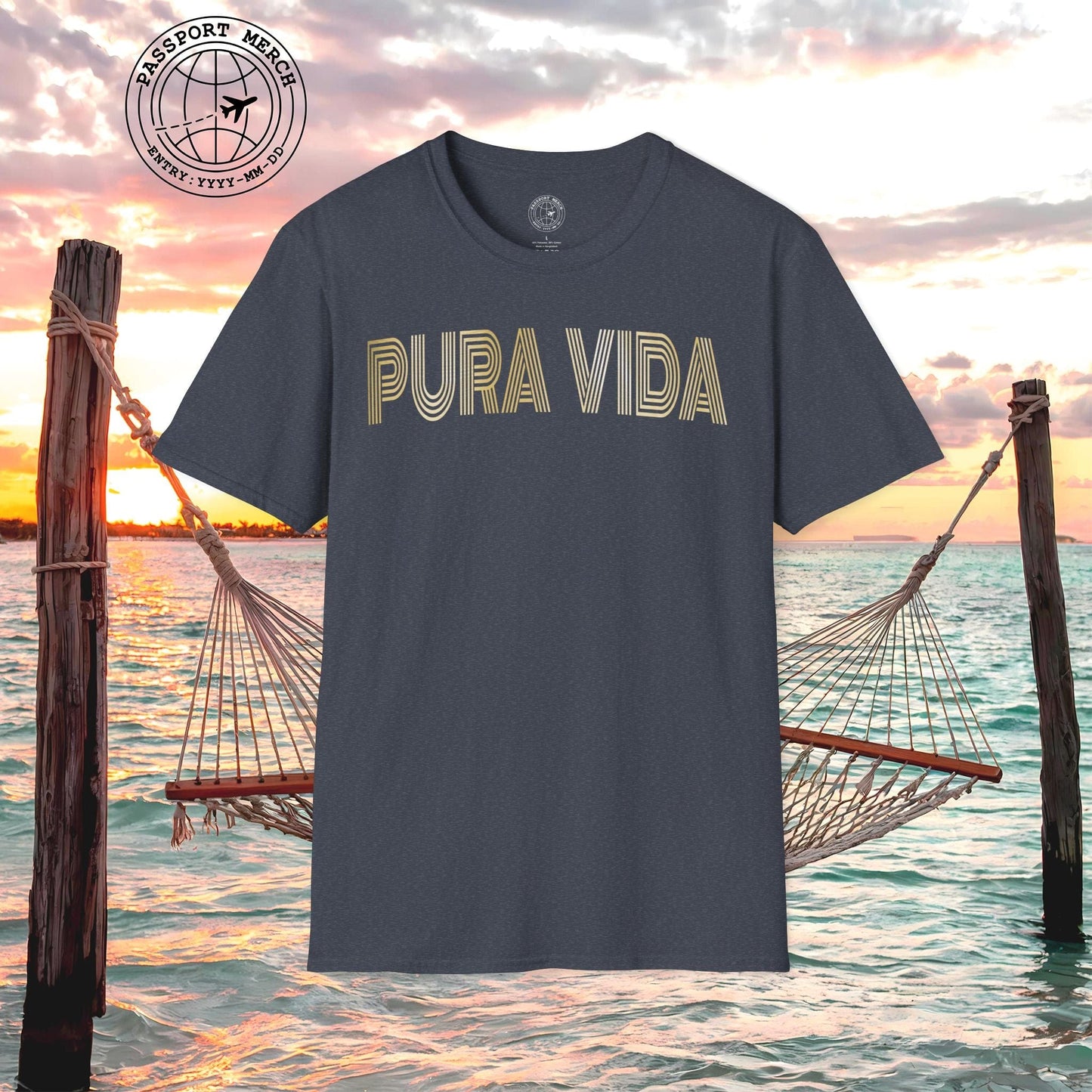 Retro Bling Pura Vida, Costa Rica T-Shirt