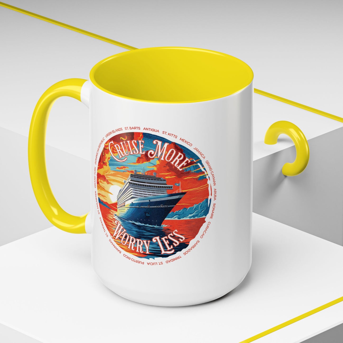Cruise More Worry Less Caribbean 15oz Mug