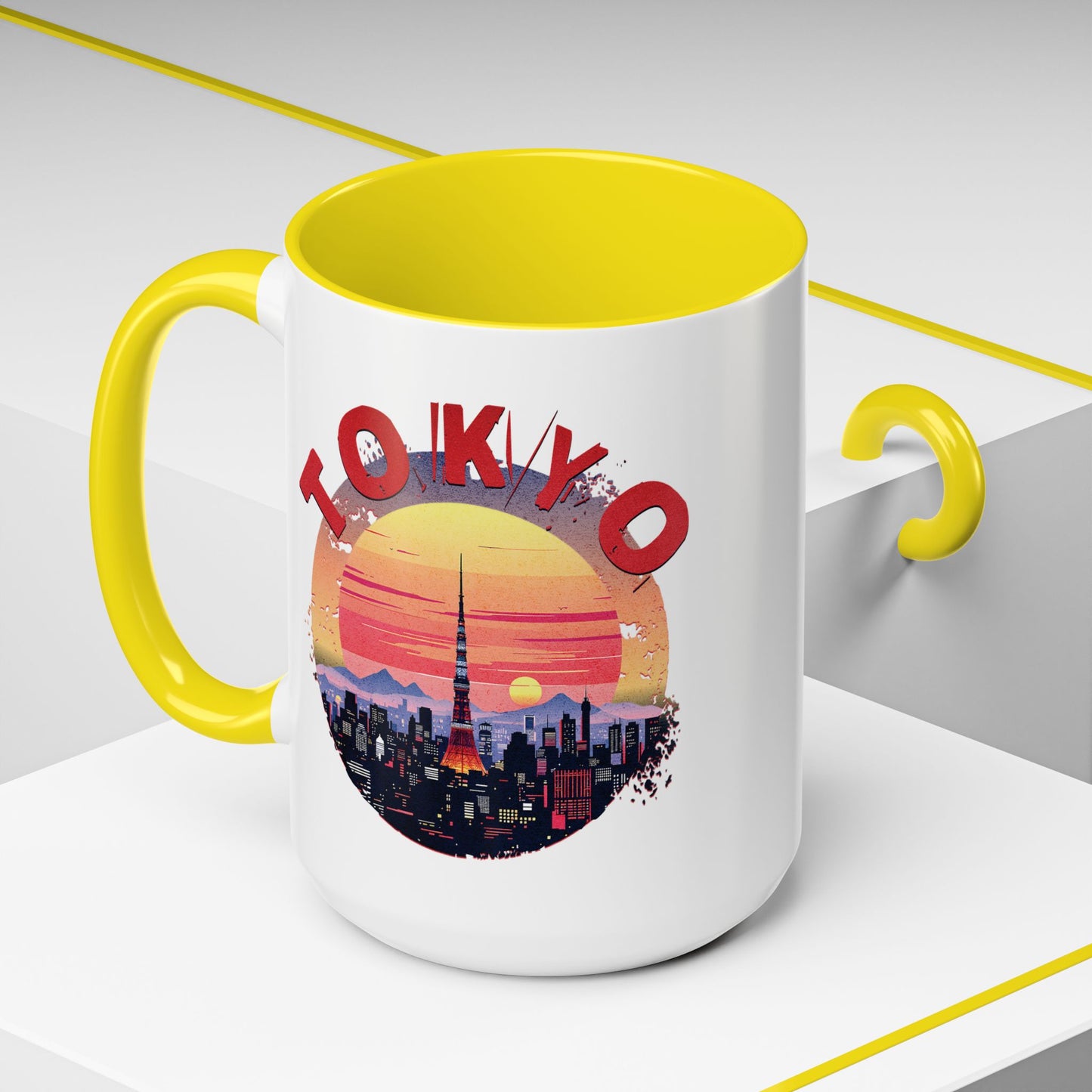 Retro Tokyo Tower Sunset, Japan 15oz Mug