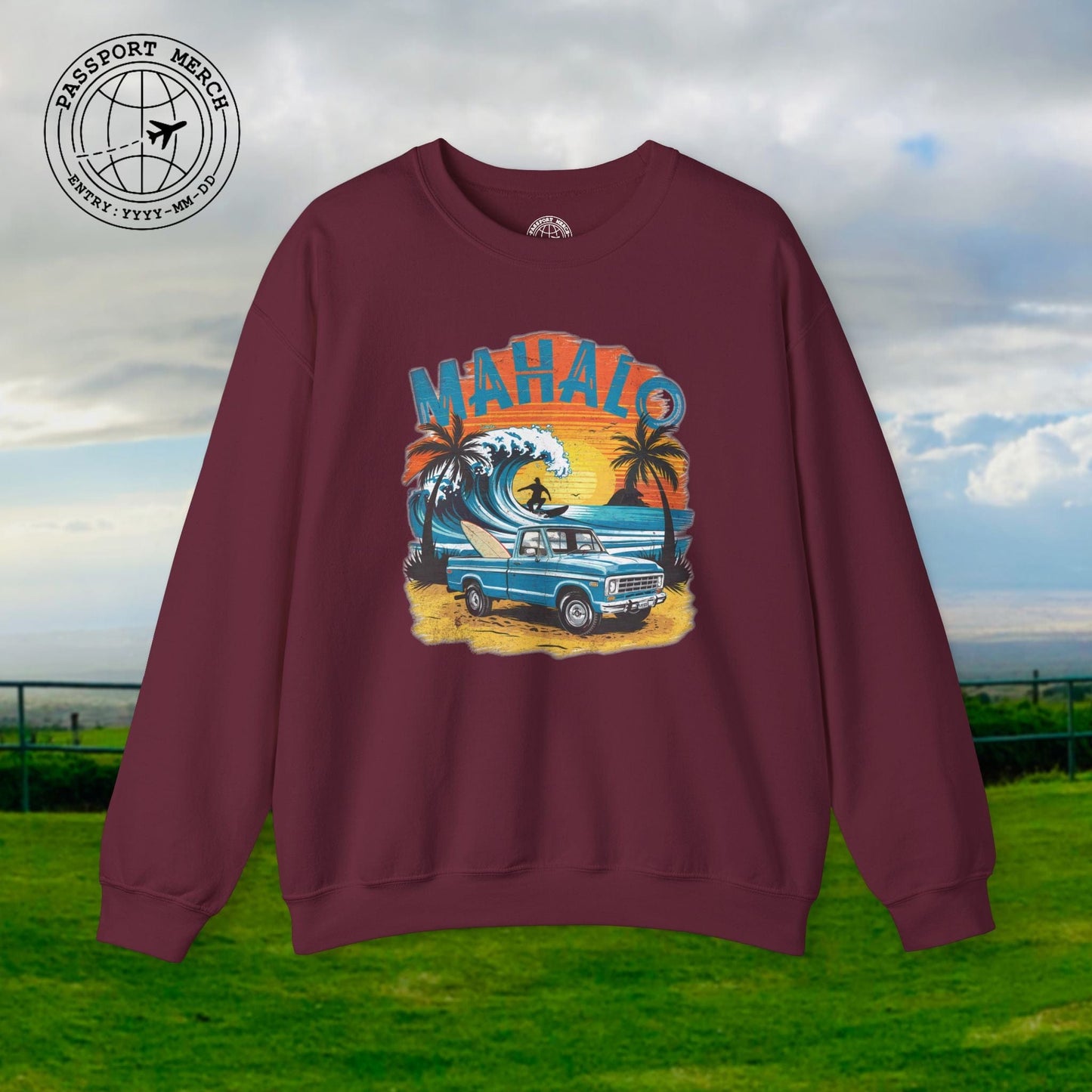 Retro Truck Hawaii Mahalo Crewneck