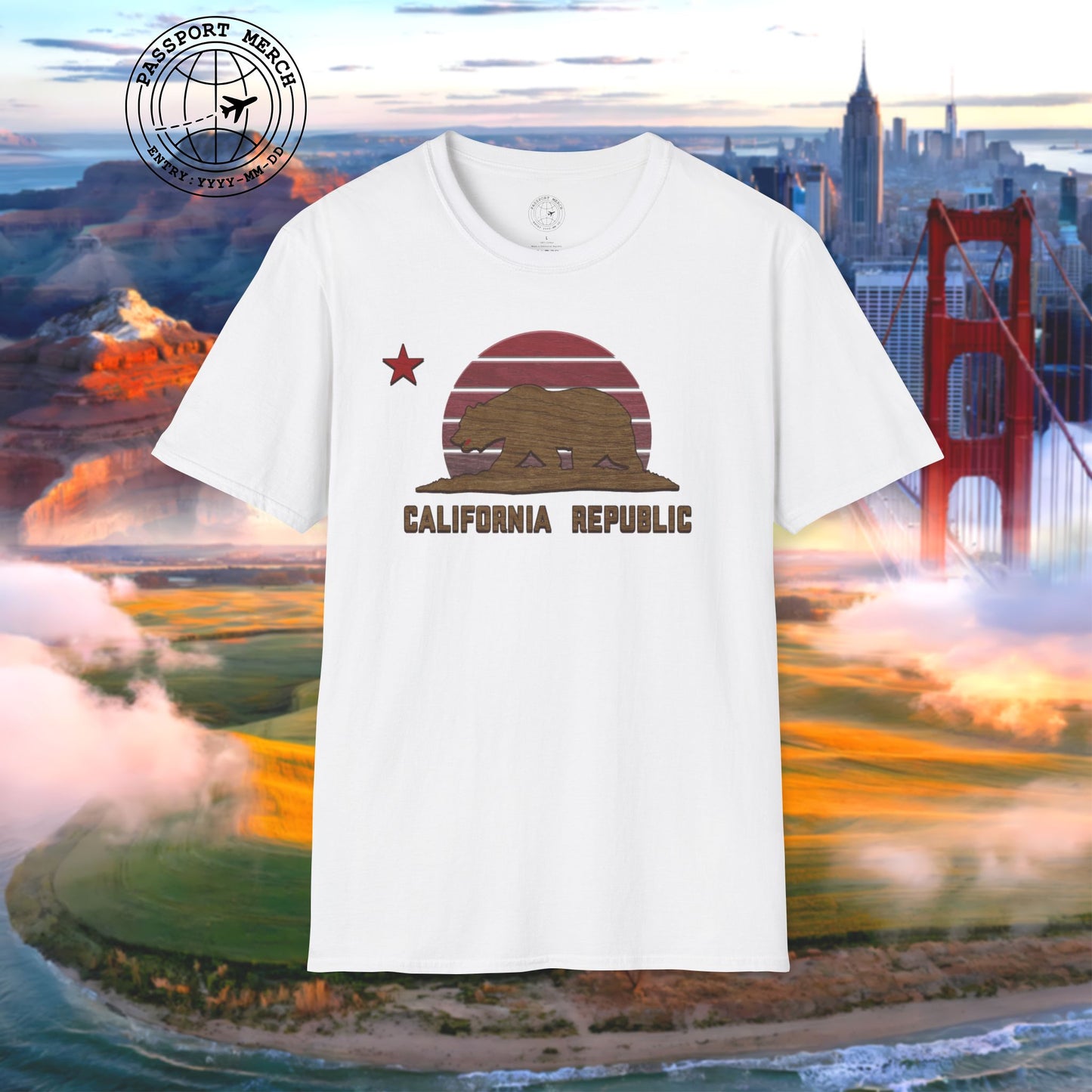 Woodworked Flag of California T-Shirt
