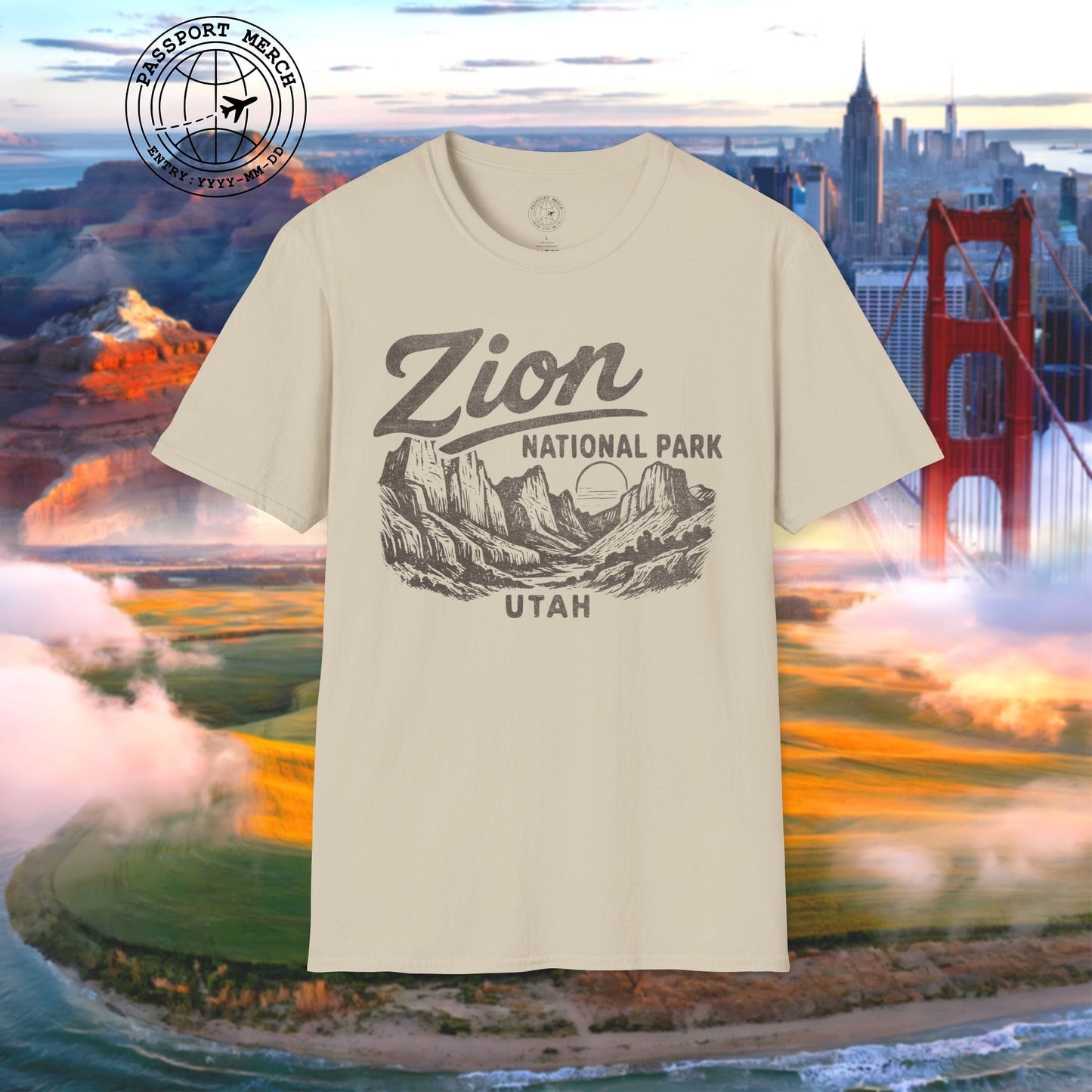 Zion National Park Vintage Monochrome, Utah T-Shirt