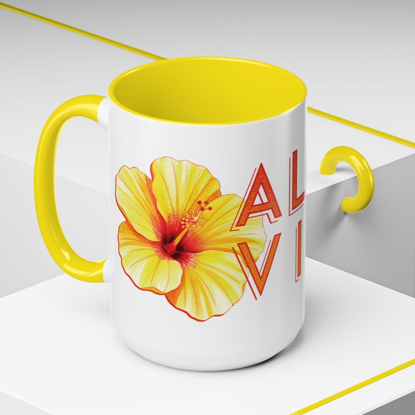 Sun-Kissed Hibiscus Aloha Vibes, Hawaii 15oz Mug