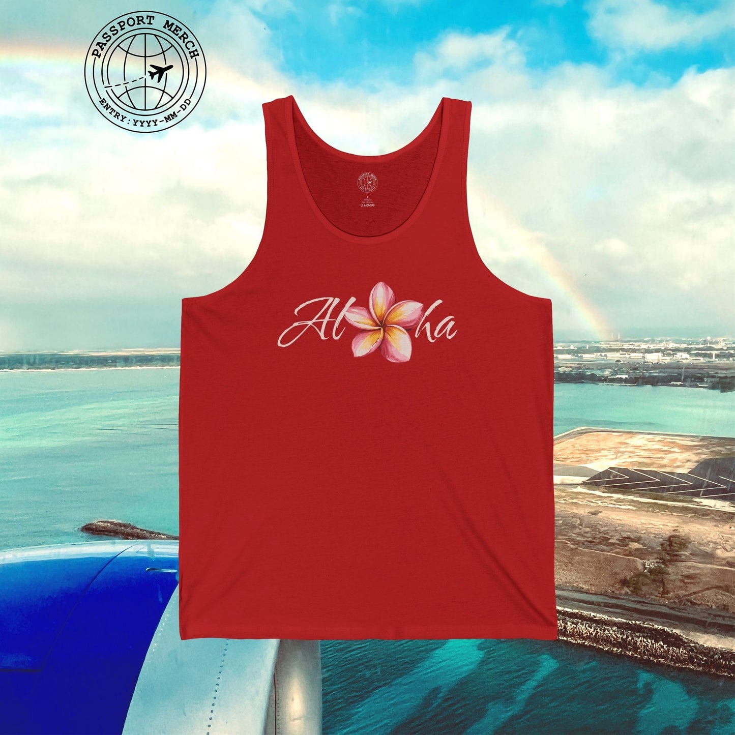 Aloha Watercolor Plumeria, Hawaii Tank Top
