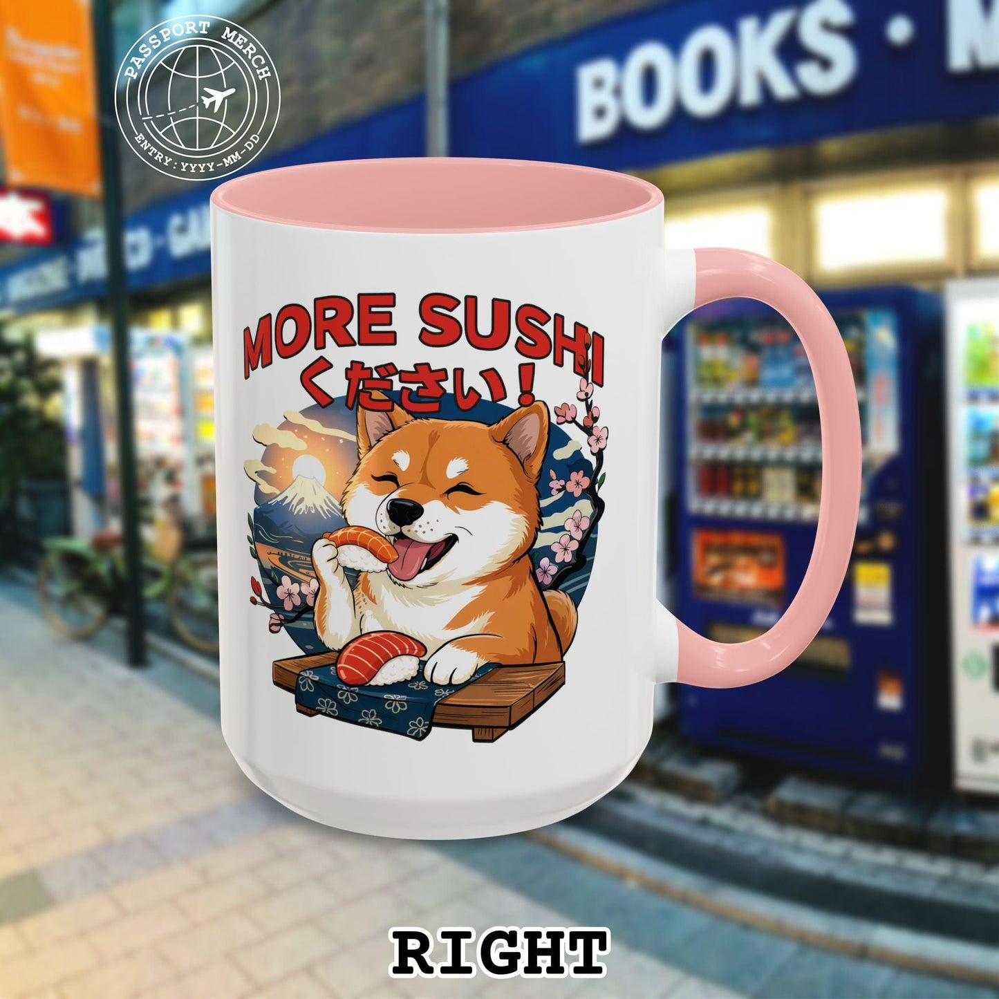 Shiba Inu, More Sushi Please! Japan 15oz Mug