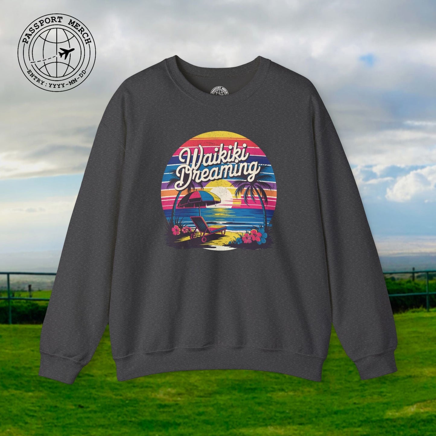 Retro Waikiki Dreaming, Hawaii Crewneck