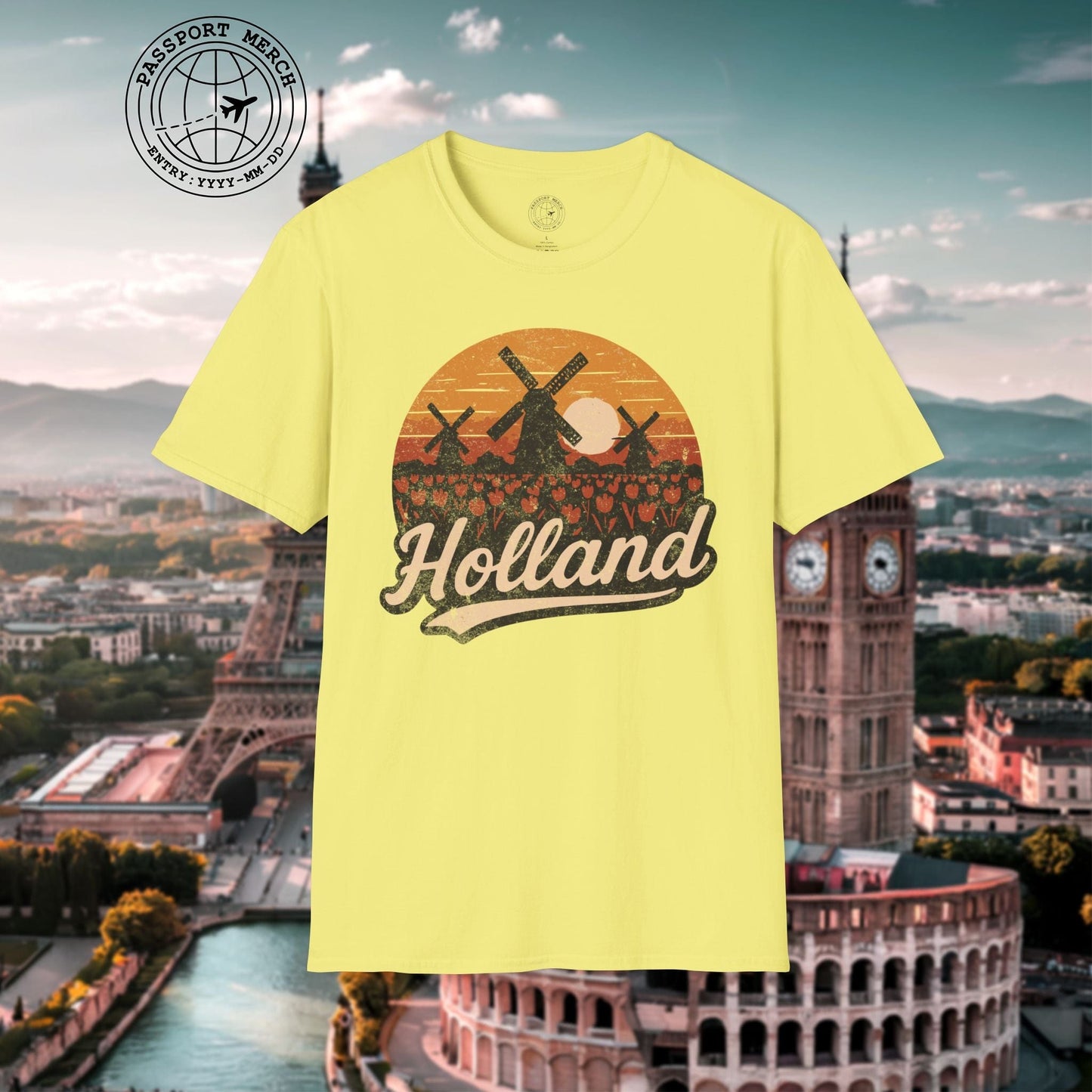 Holland Tulips and Windmills T-Shirt