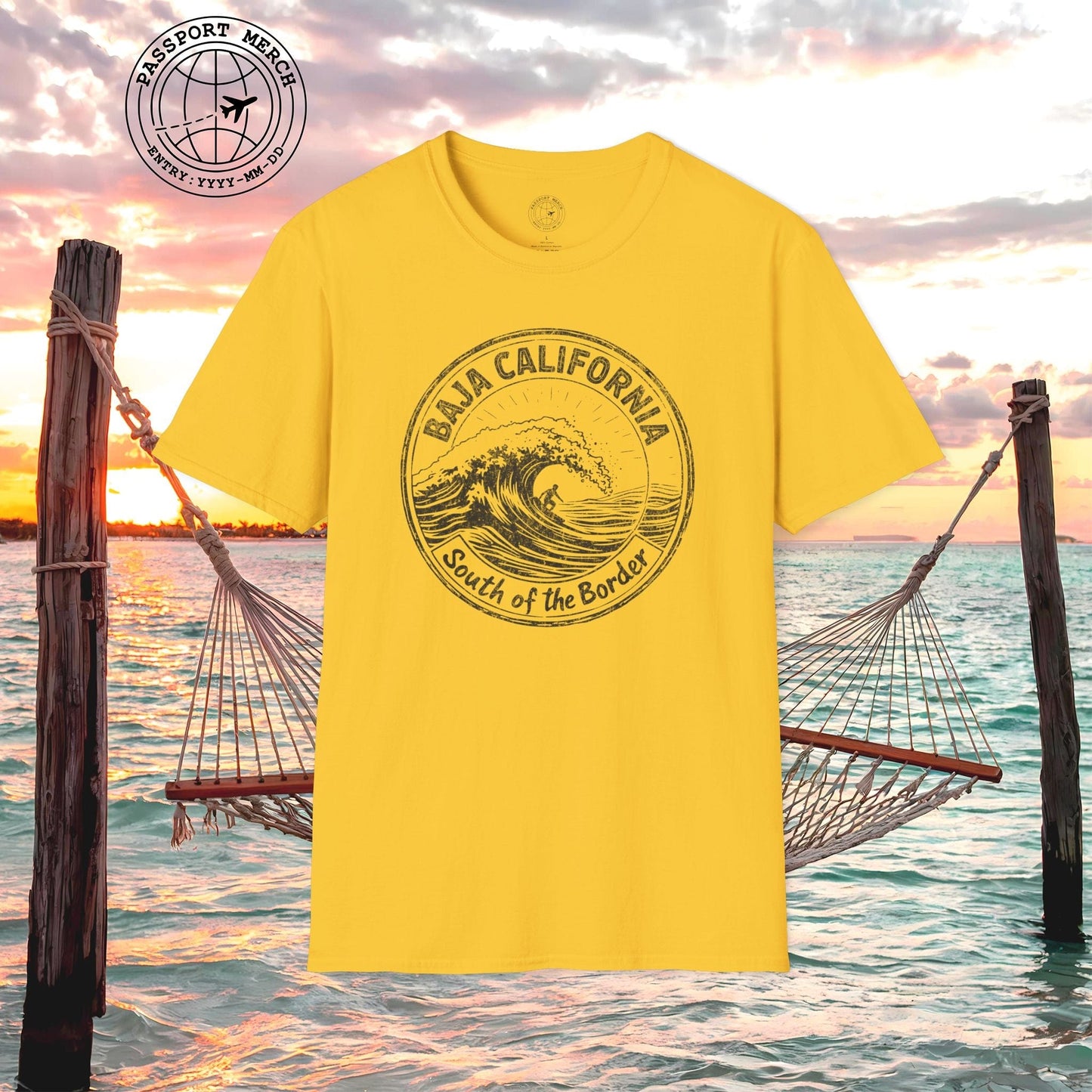 Surf South of the Border, Baja California, Mexico T-Shirt