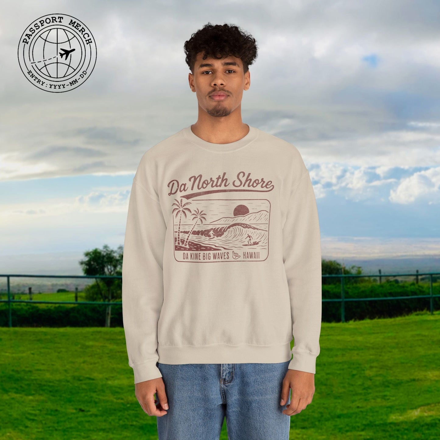 Da North Shore - Da Kine Big Waves, Hawaii Crewneck