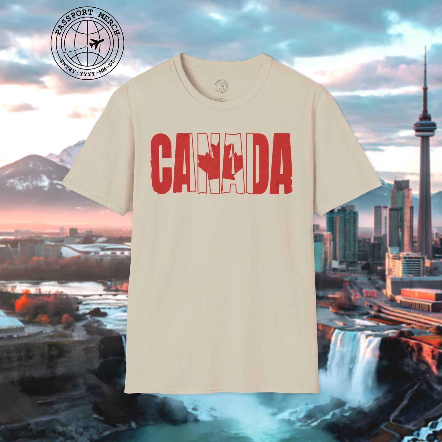 Vintage Canada Patriotism Letter Flag T-Shirt