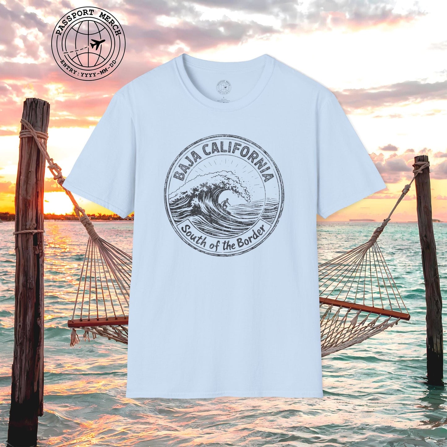 Surf South of the Border, Baja California, Mexico T-Shirt