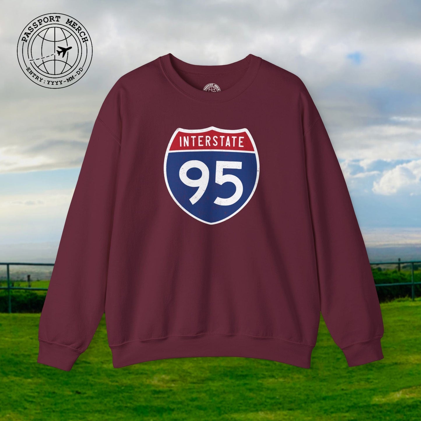 Signs of Wanderlust, Interstate 95, USA Crewneck