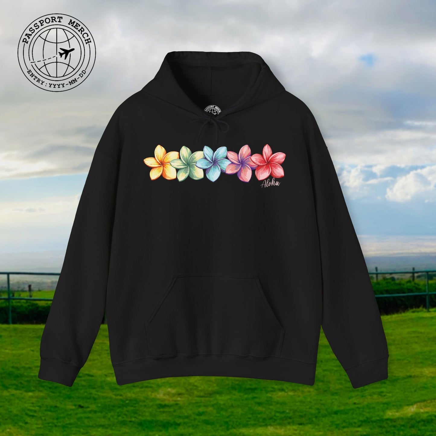 Five Vibrant Plumerias, Hawaii Hoodie