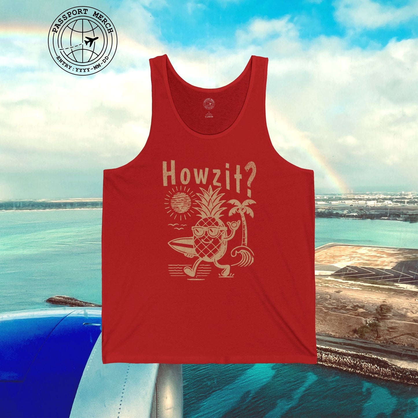 Howzit? Pineapple Shaka, Hawaii Tank Top