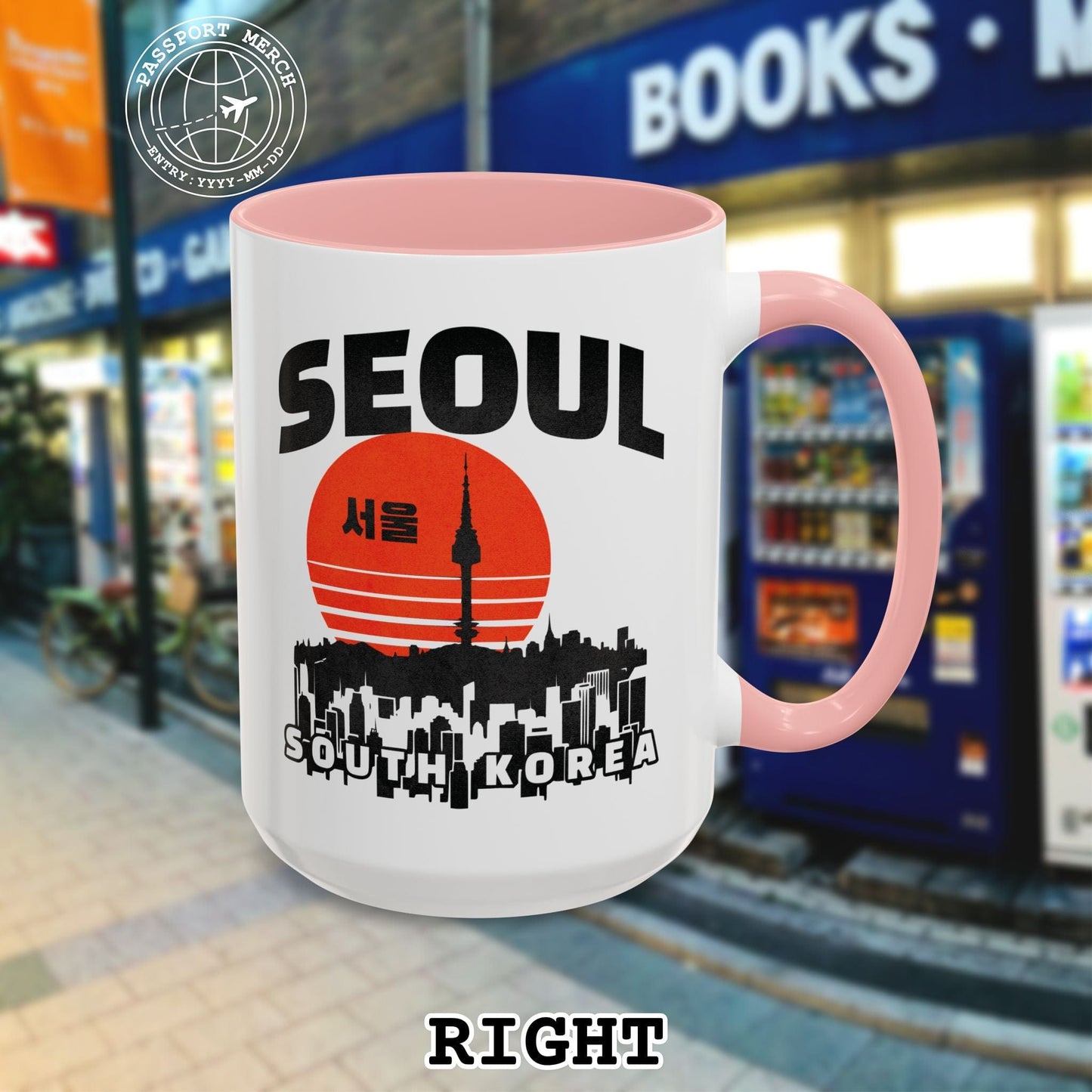 Seoul Retro Vintage Sunset, Korea 15oz Mug