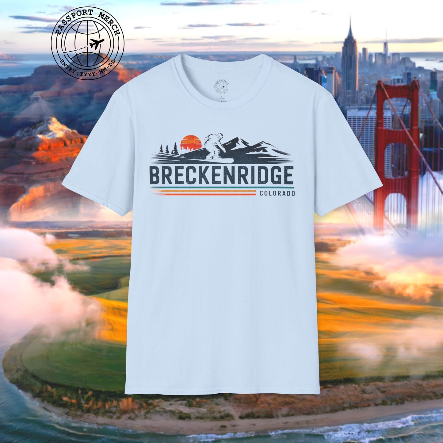 Breckenridge Colorado - Vibrant Ski Retro T-Shirt
